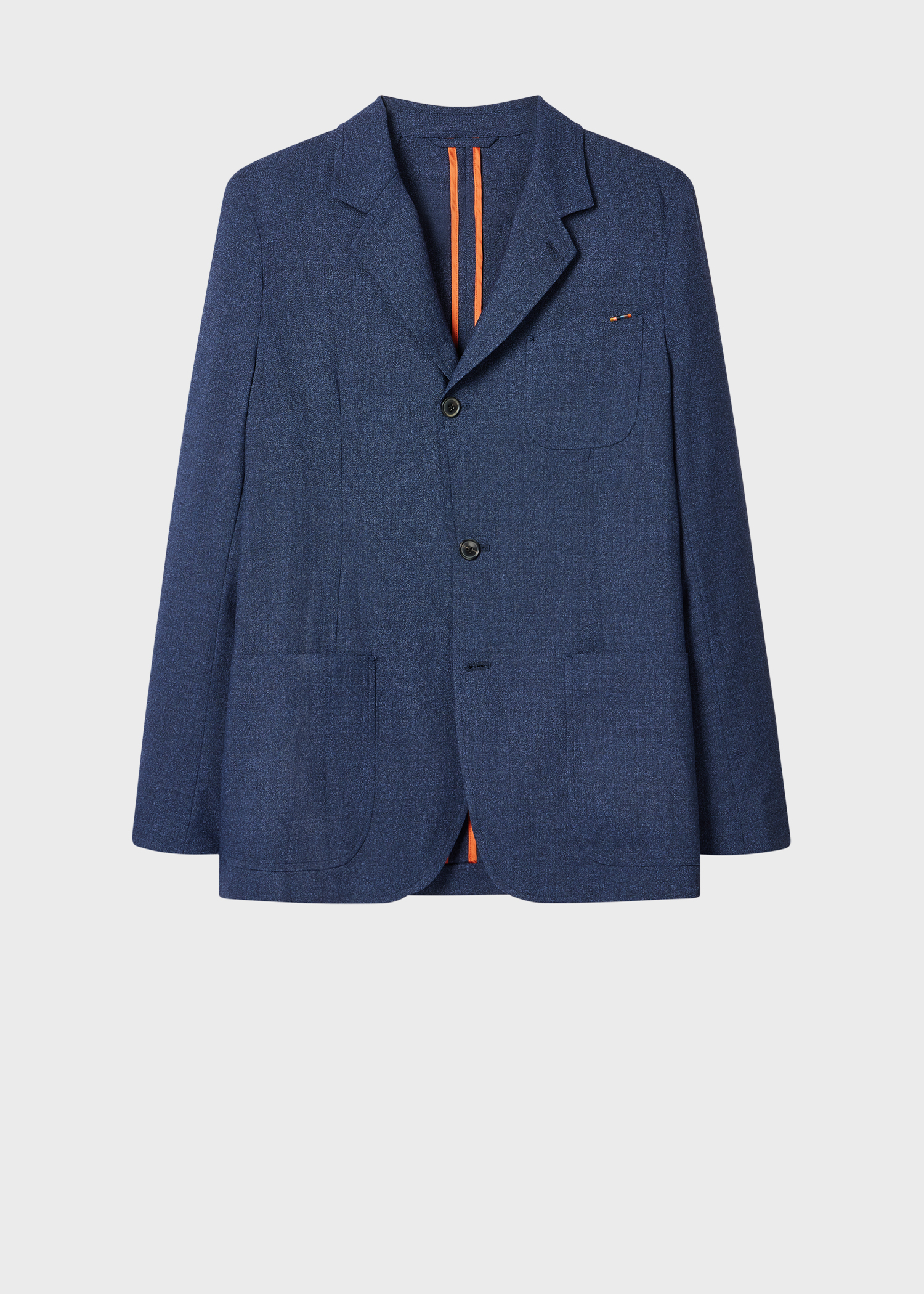 Blue Two-Ply Merino Wool Patch-Pocket Blazer primary image