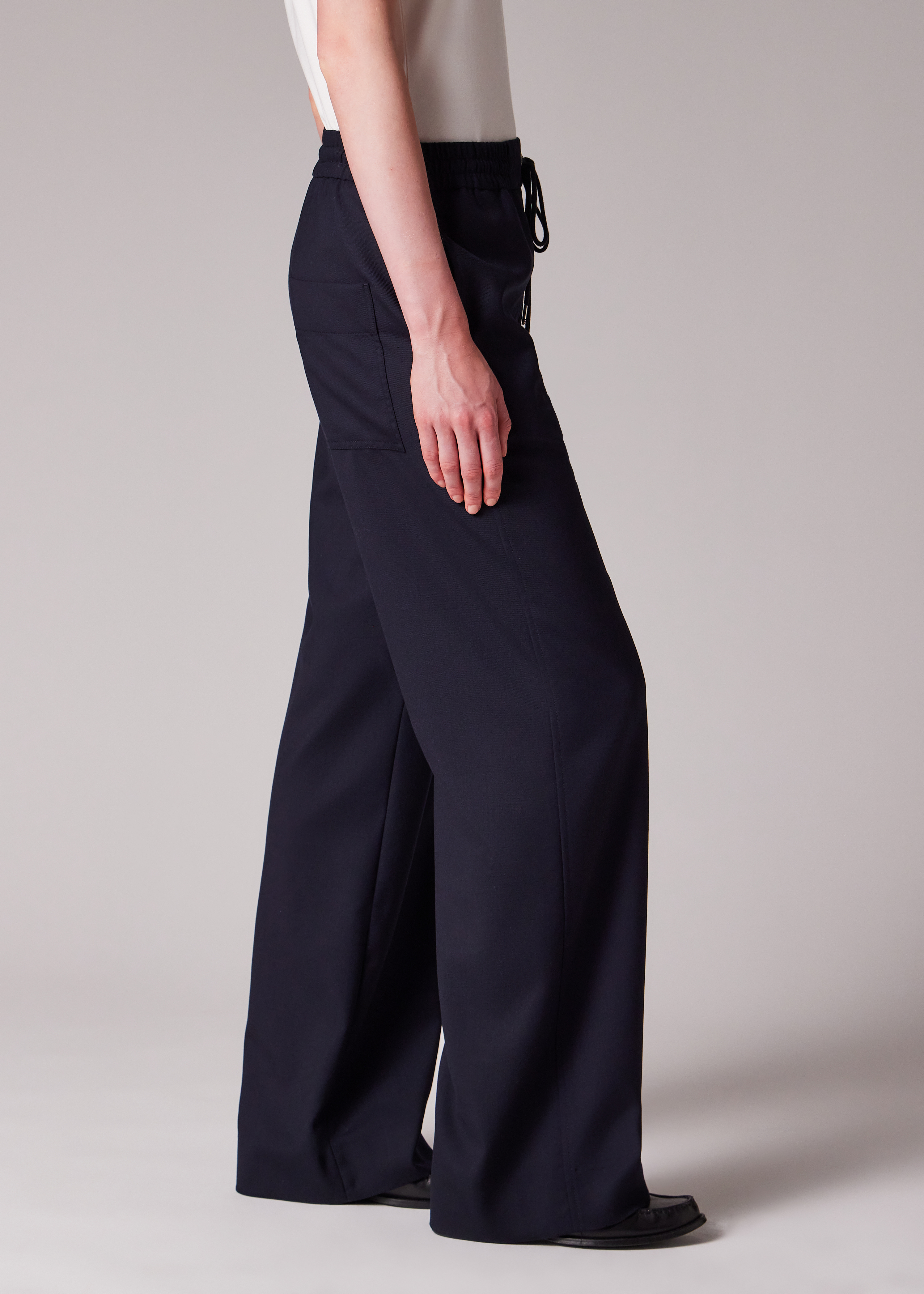 Women's A Suit To Travel In - Navy Drawstring Wide Leg Trousers primary image