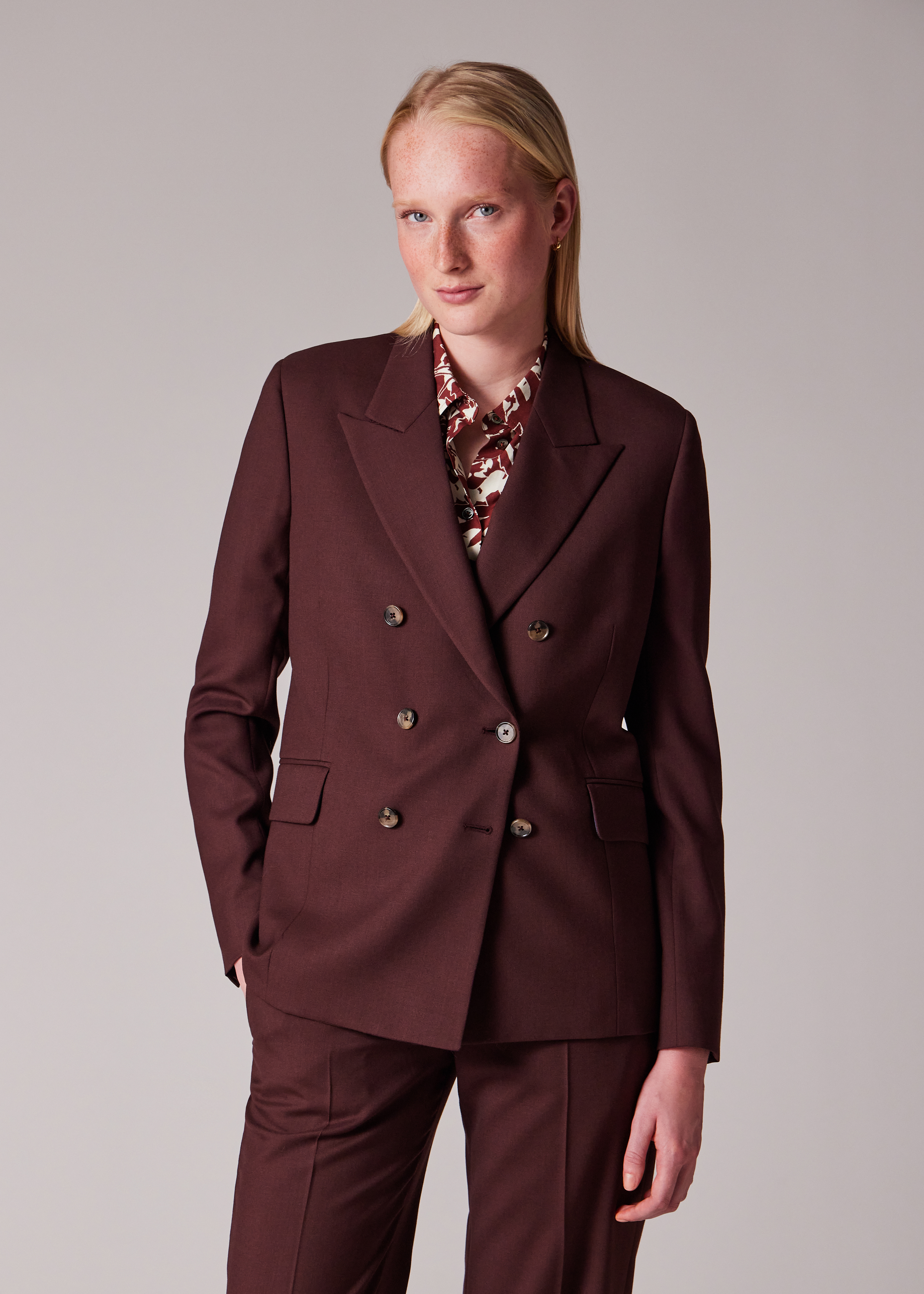 Paul Smith Women's A Suit To Travel - Taupe Wool Double Breasted