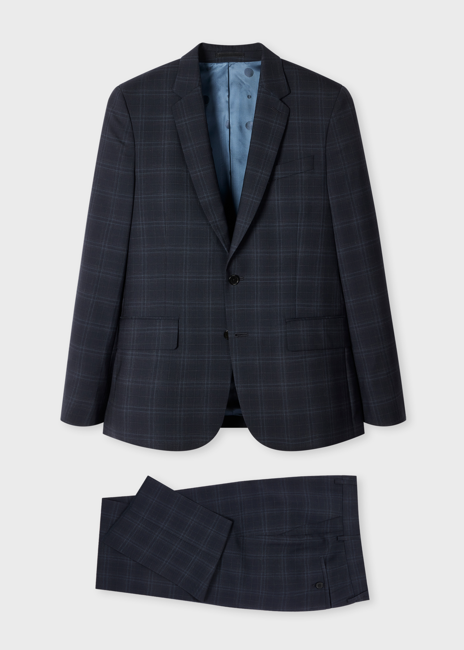 The Soho - Tailored-Fit Navy Check Wool Suit primary image