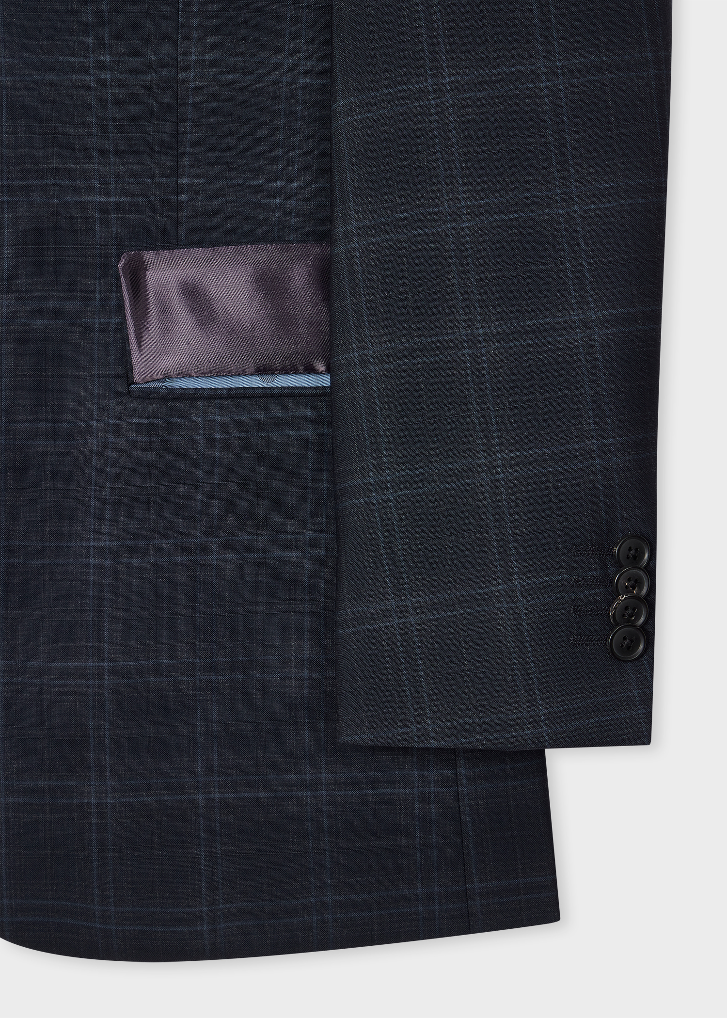 The Soho - Tailored-Fit Navy Check Wool Suit thumbnail 3