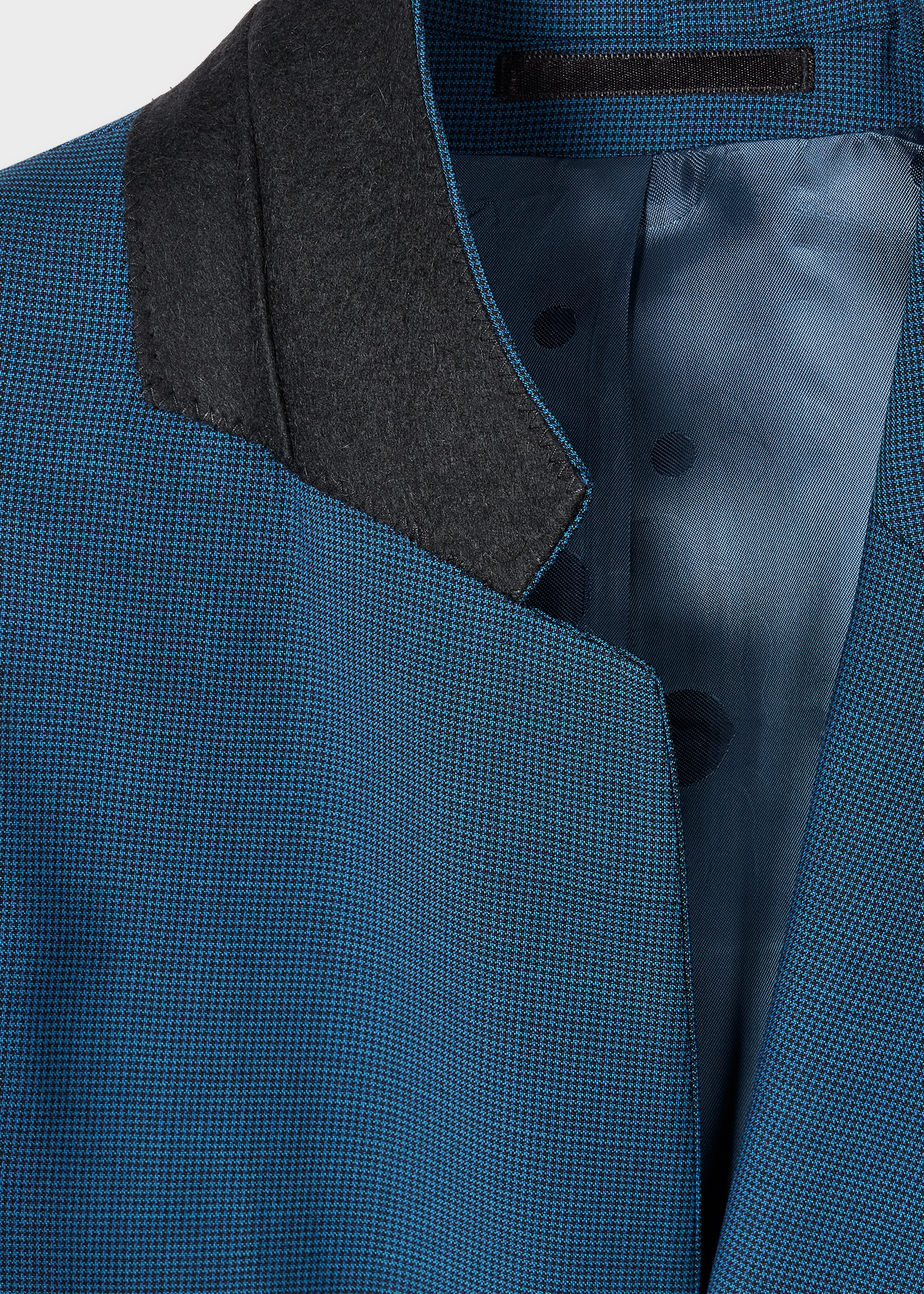 The Soho - Tailored-Fit Petrol Blue Puppytooth Suit thumbnail 2