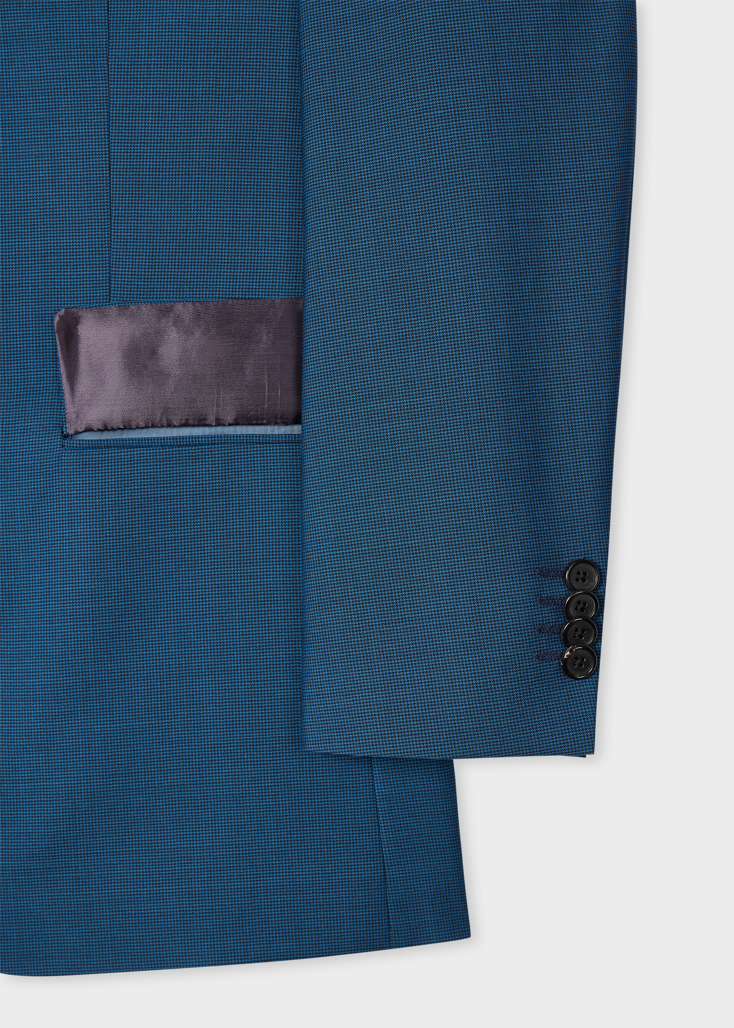 The Soho - Tailored-Fit Petrol Blue Puppytooth Suit thumbnail 3