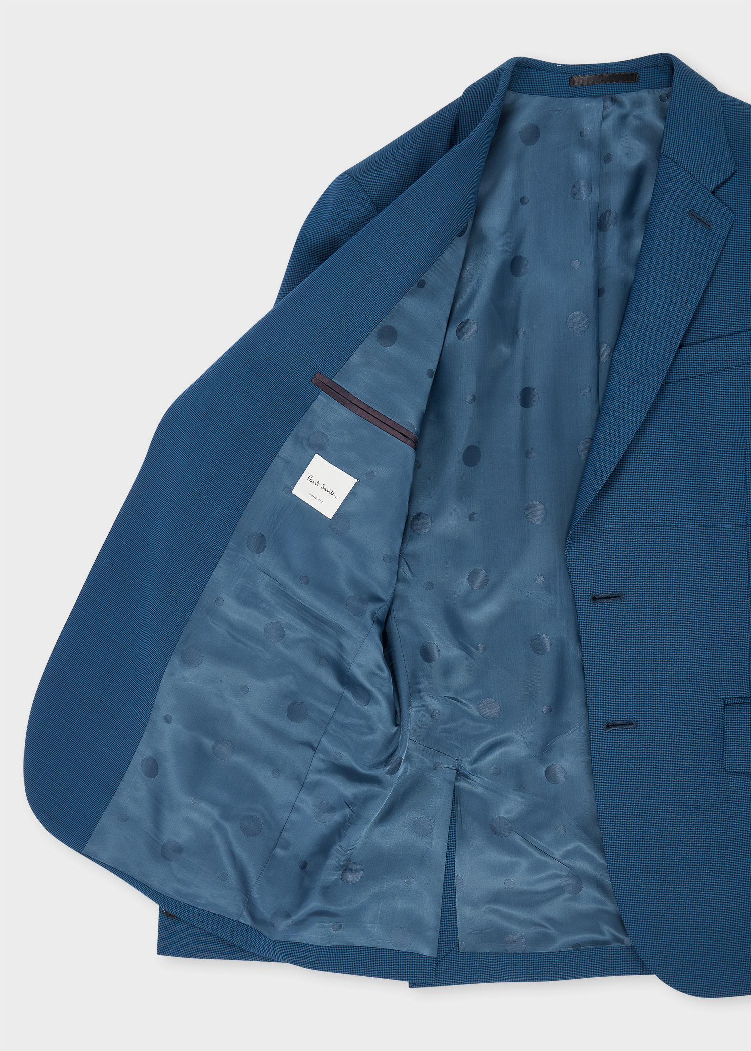 The Soho - Tailored-Fit Petrol Blue Puppytooth Suit thumbnail 4