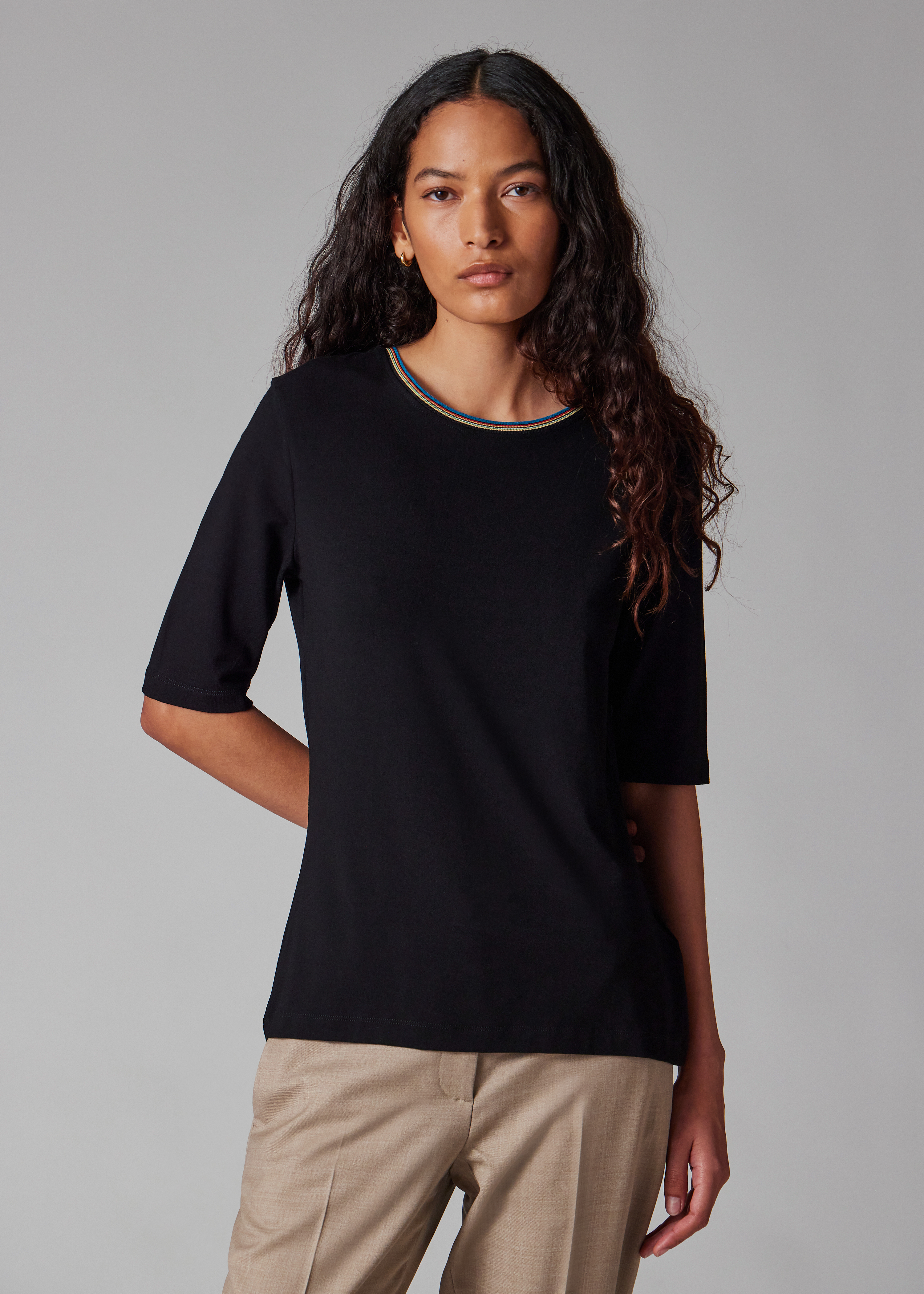 Paul Smith Women's Black 'Signature Stripe' Trim Jacket | King's Cross