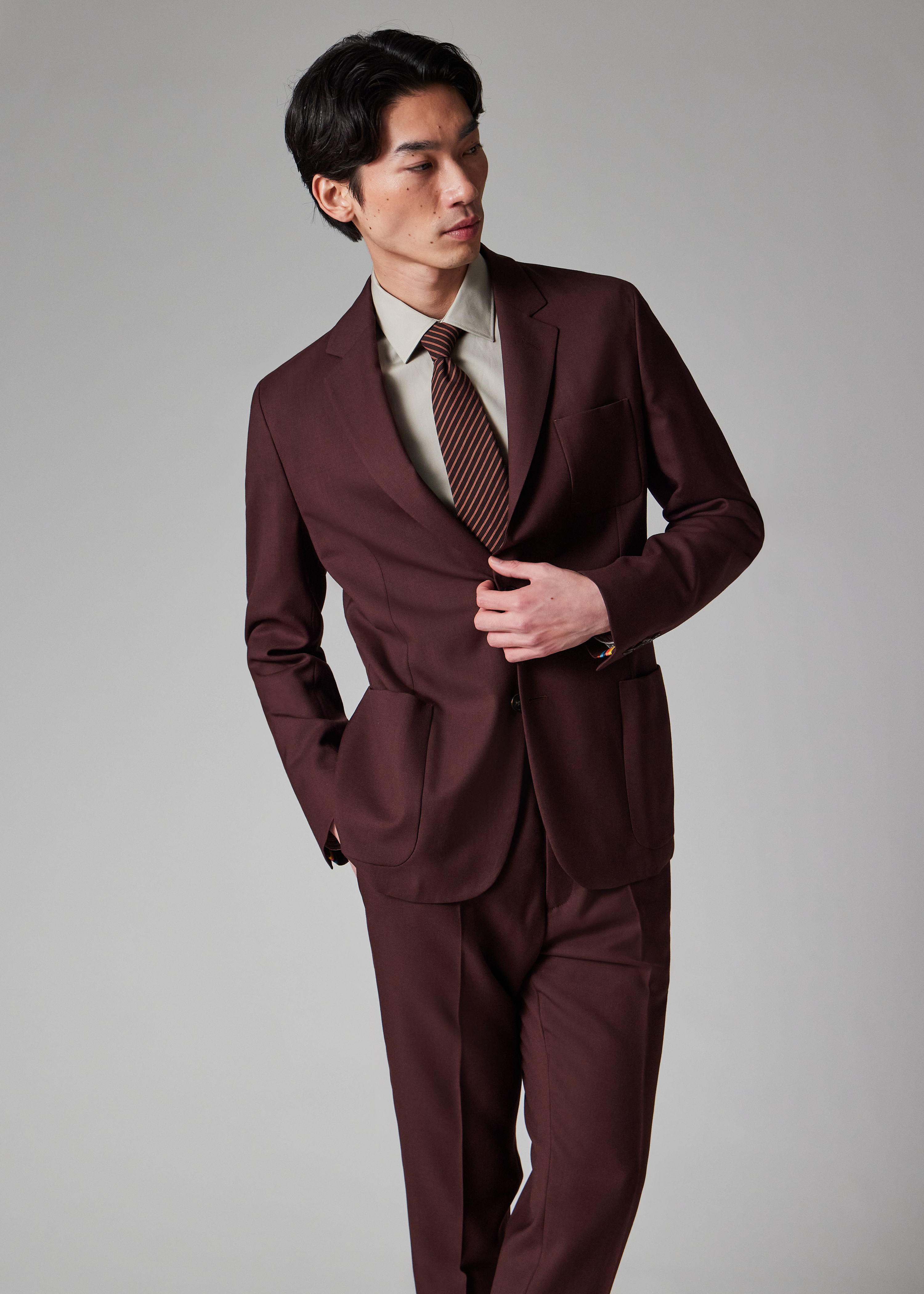 Paul Smith A Suit To Travel In - Burgundy Wool Suit | King's Cross