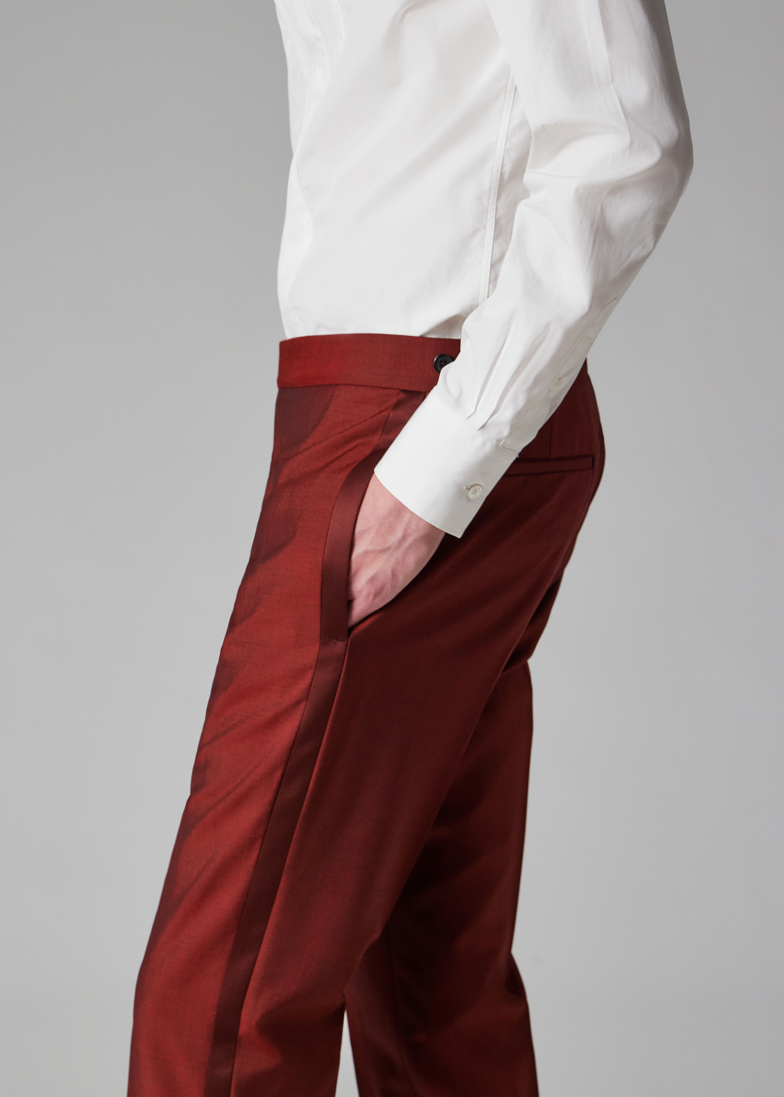 The Soho - Tailored-Fit Burgundy Wool-Mohair Evening Suit thumbnail 5