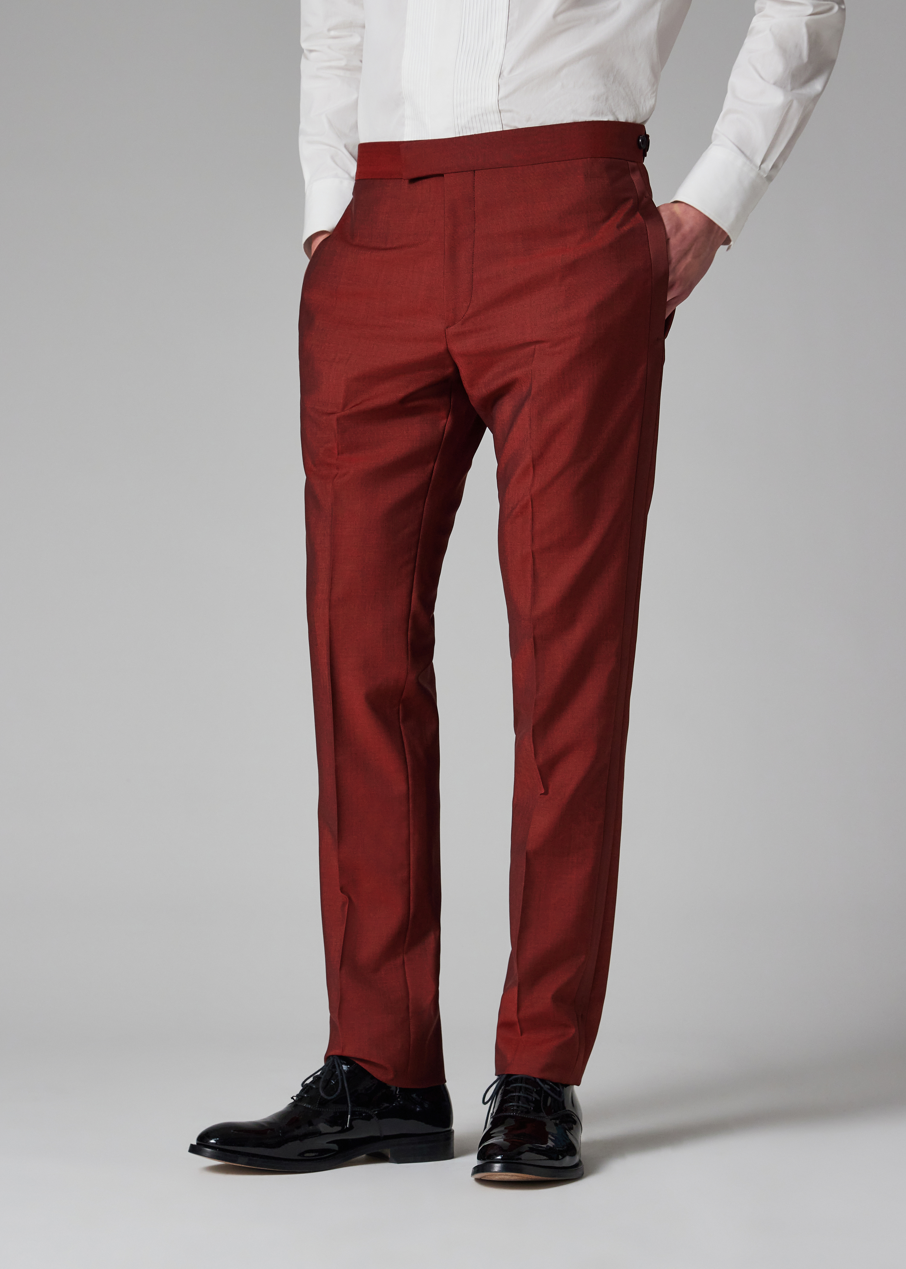 The Soho - Tailored-Fit Burgundy Wool-Mohair Evening Suit thumbnail 3
