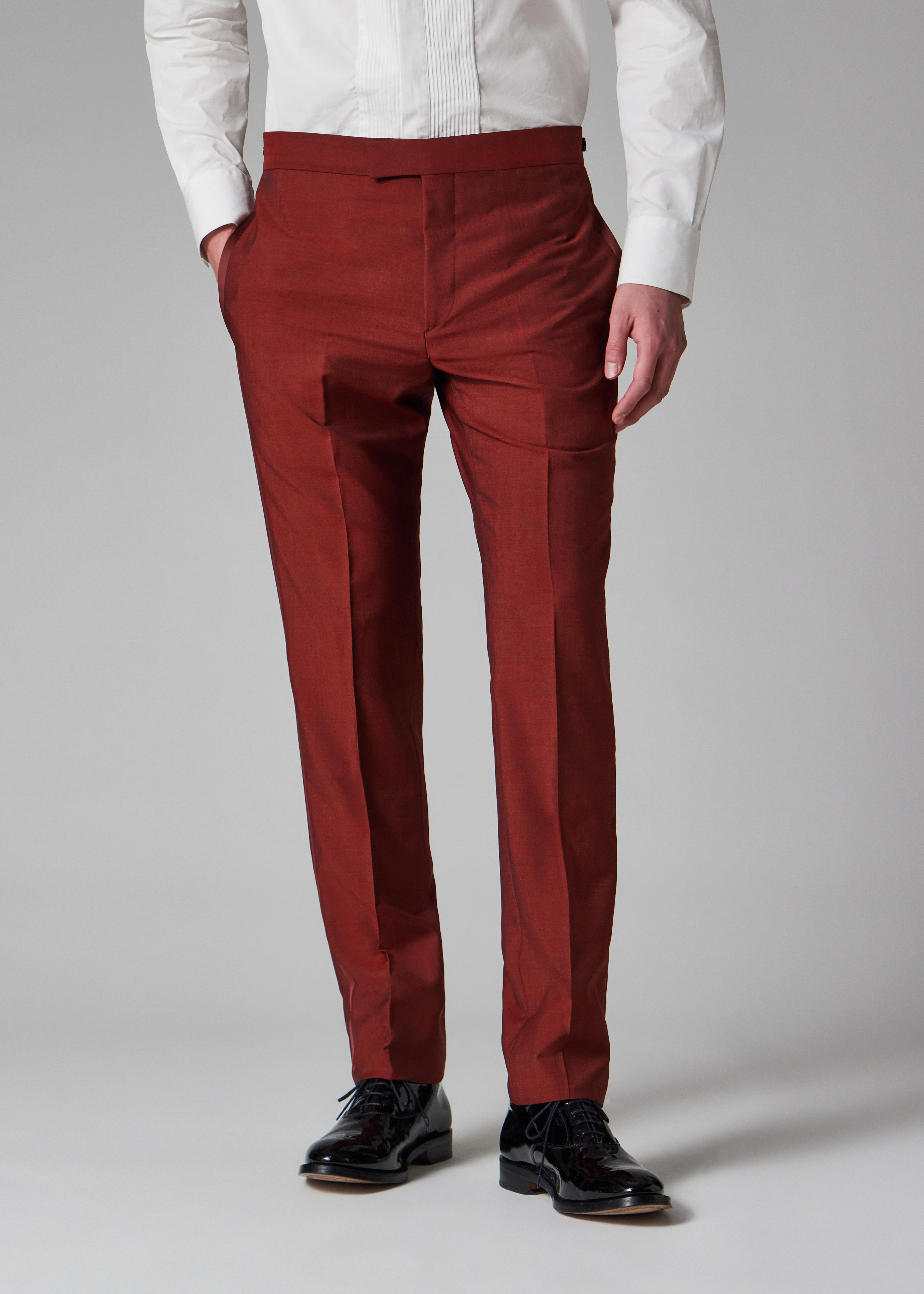 The Soho - Tailored-Fit Burgundy Wool-Mohair Evening Suit thumbnail 6