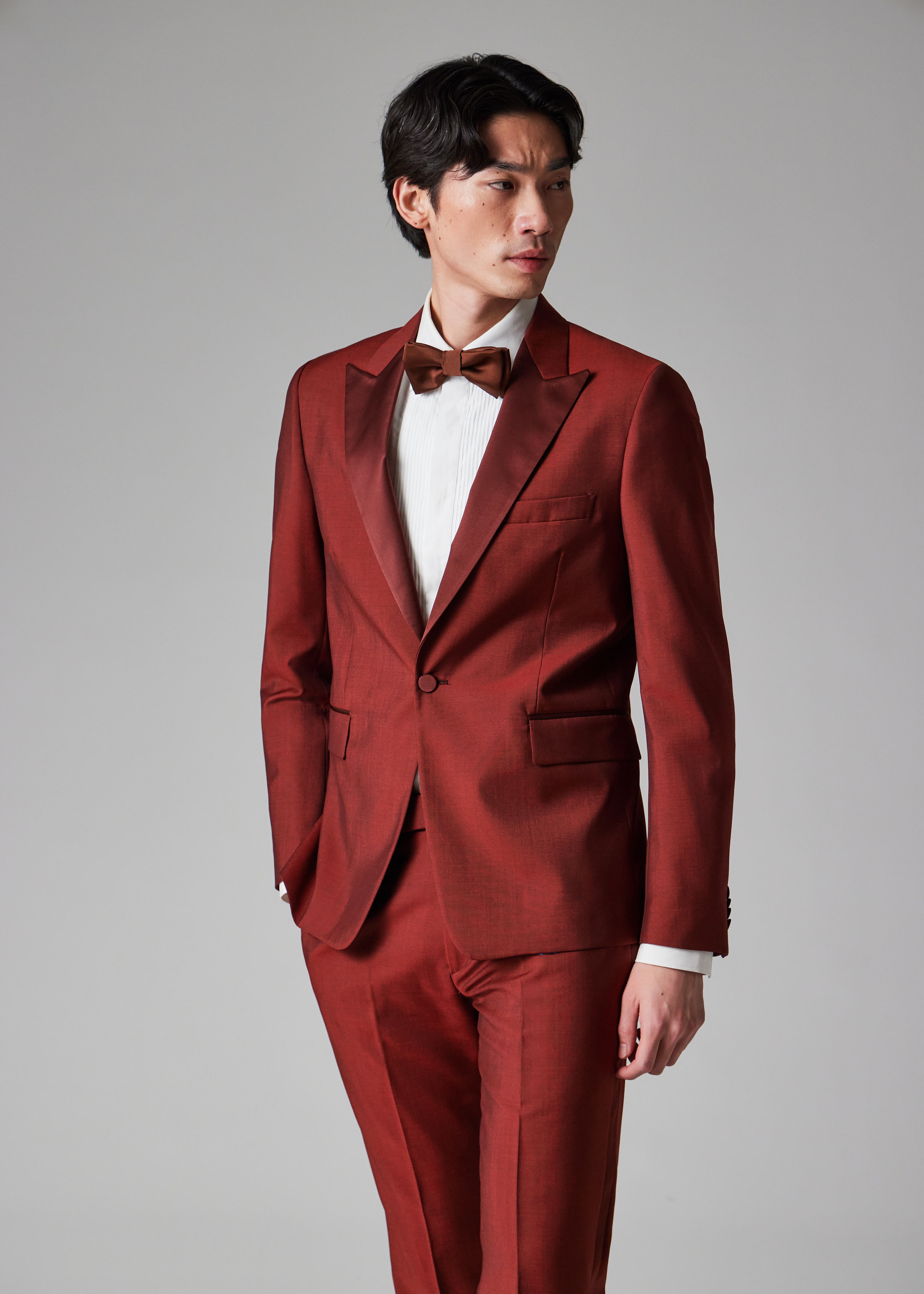 The Soho - Tailored-Fit Burgundy Wool-Mohair Evening Suit thumbnail 7
