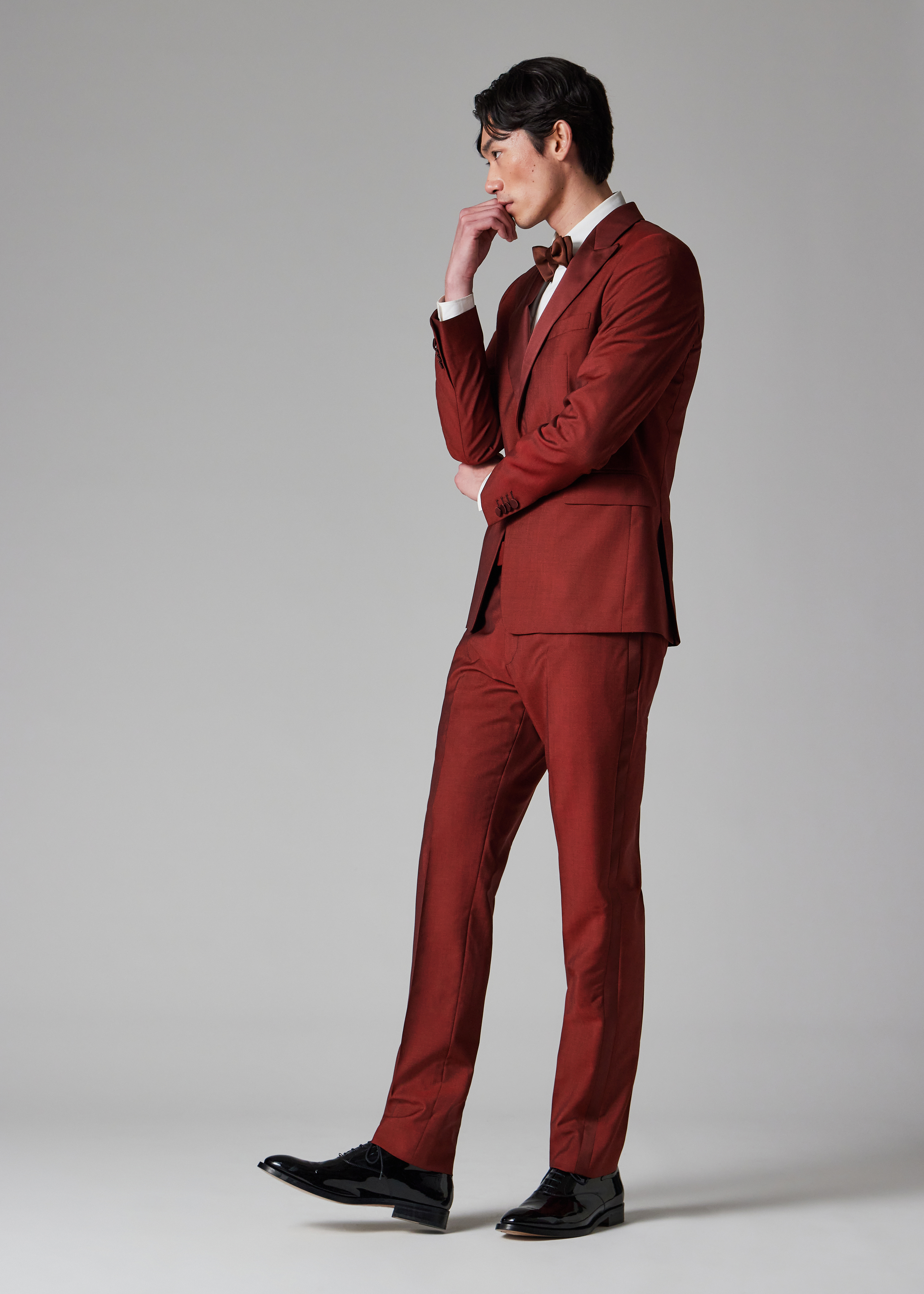 The Soho - Tailored-Fit Burgundy Wool-Mohair Evening Suit thumbnail 8