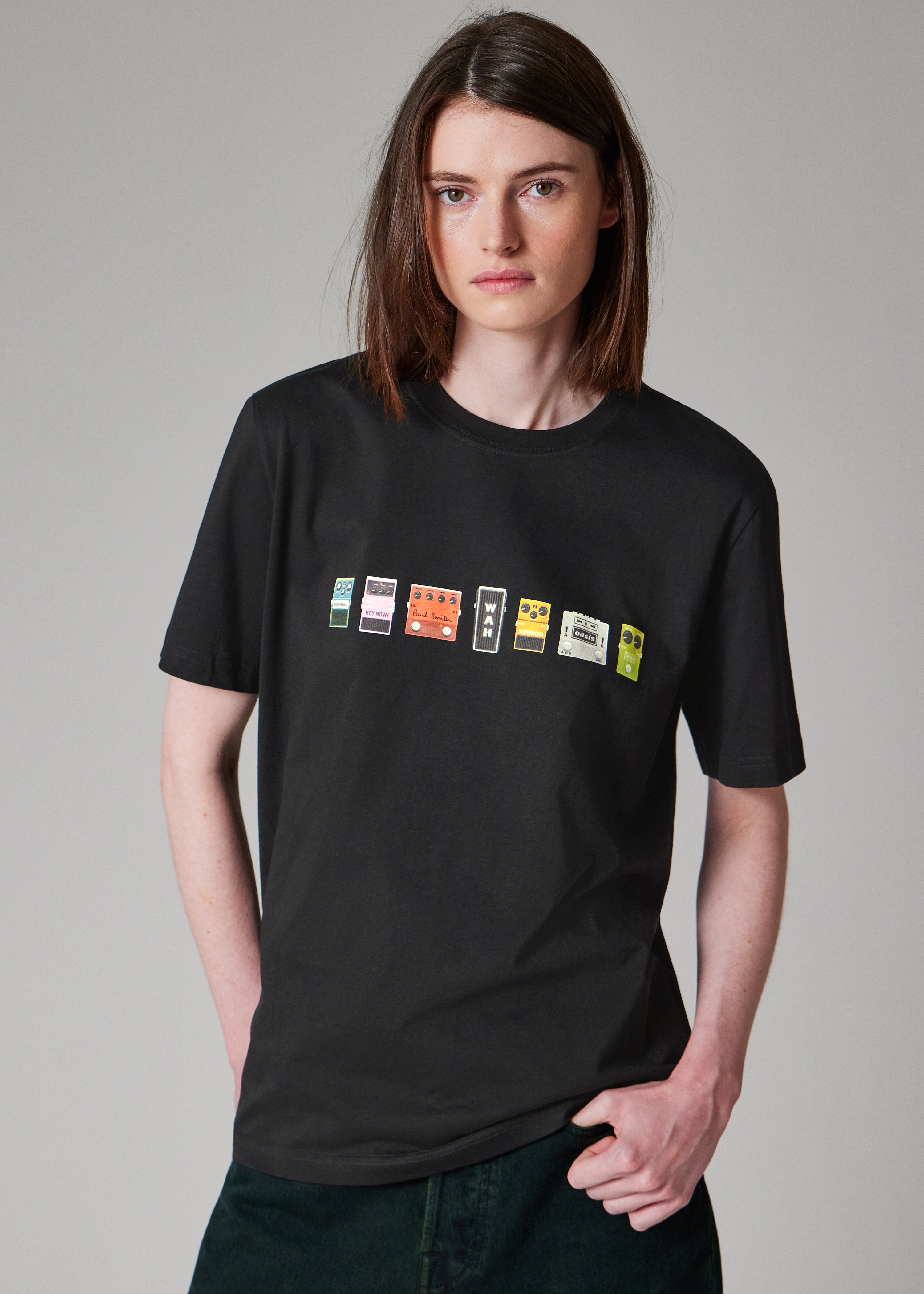 Paul Smith x Oasis - Black Guitar Pedals Print T-Shirt