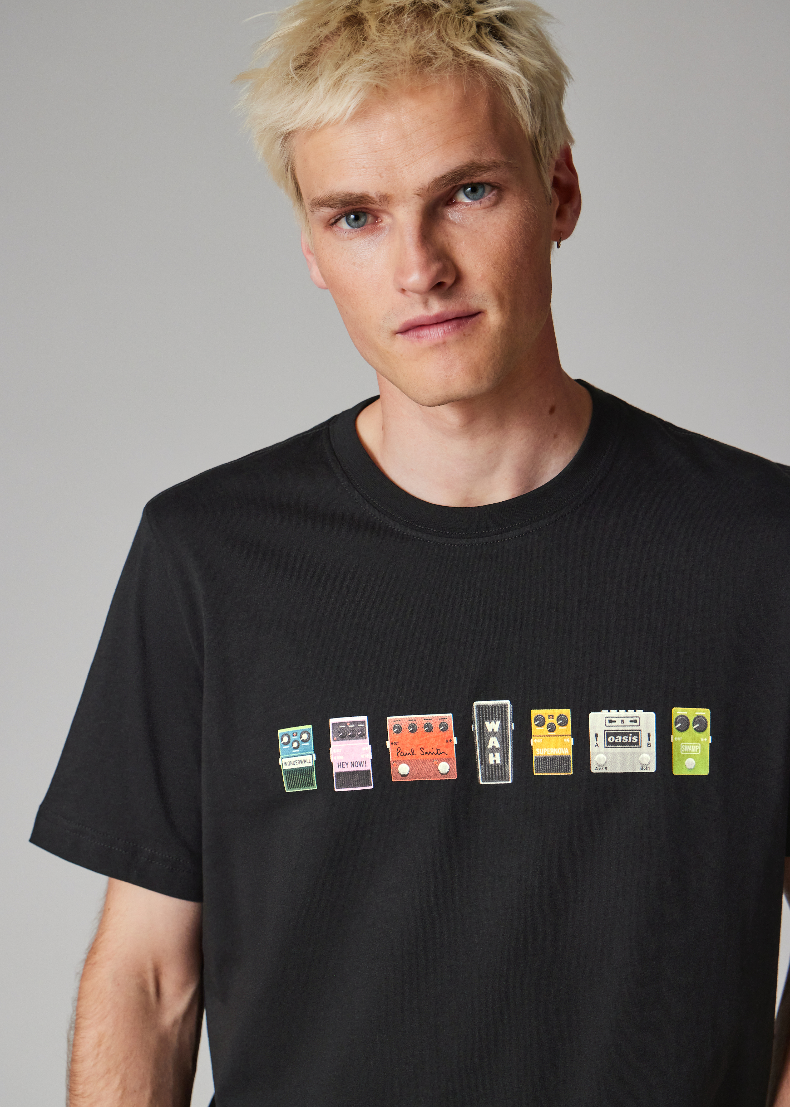 Paul Smith x Oasis - Black Guitar Pedals Print T-Shirt