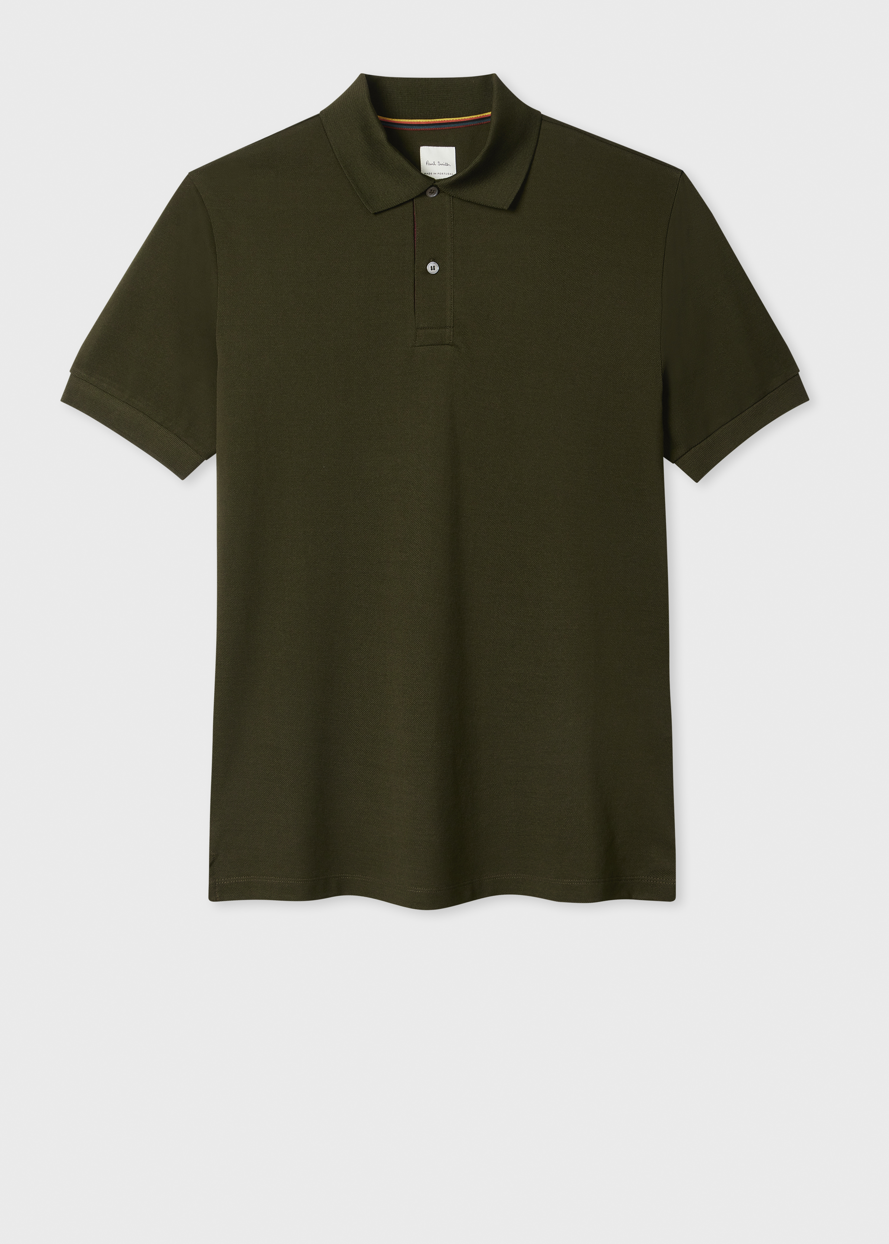 Navy Cotton 'Artist Stripe' Placket Polo Shirt Navy Cotton 'Artist Stripe' Placket Polo Shirt