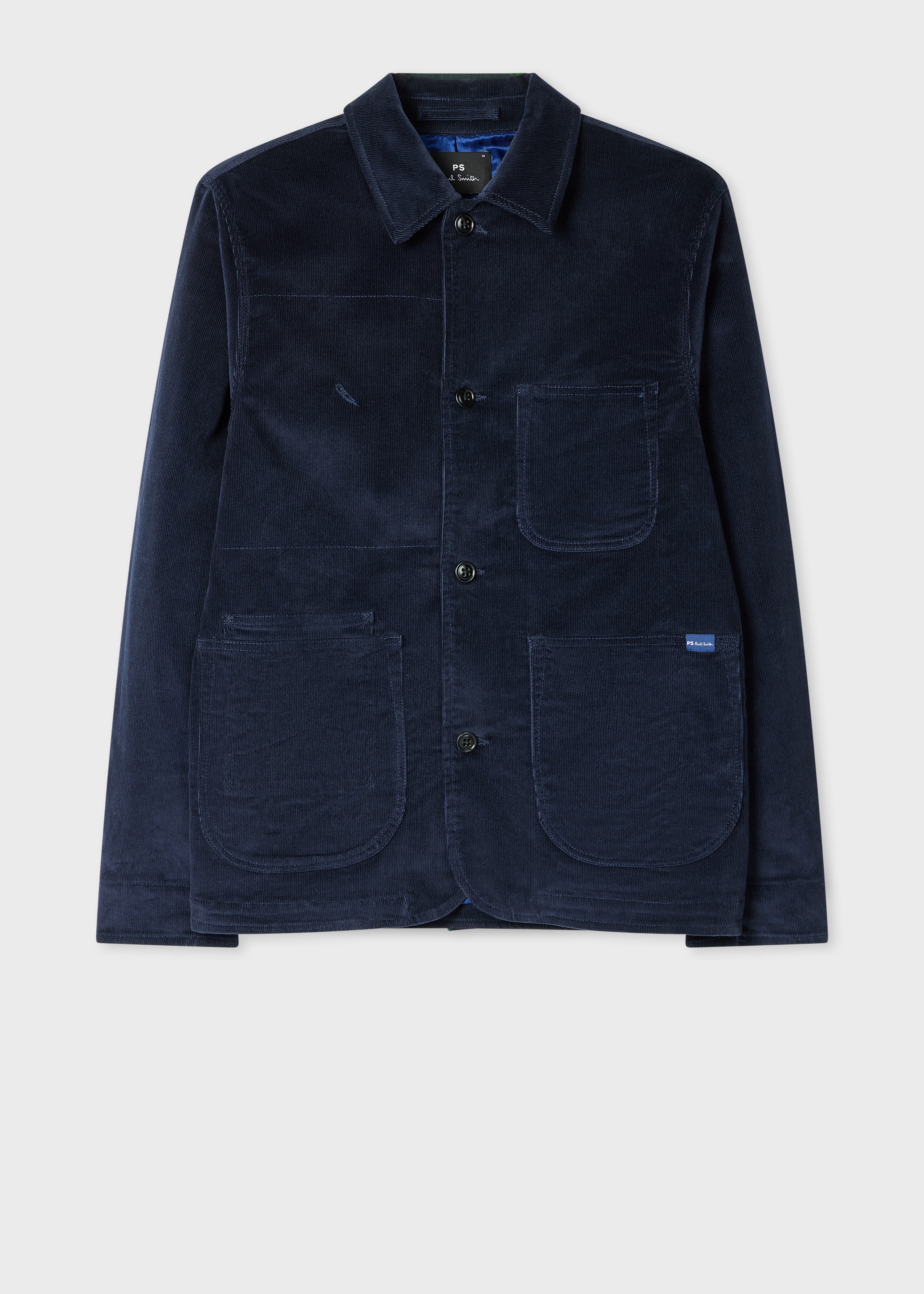 PS Paul Smith Navy Blue Organic Cotton Corduroy Work Jacket 