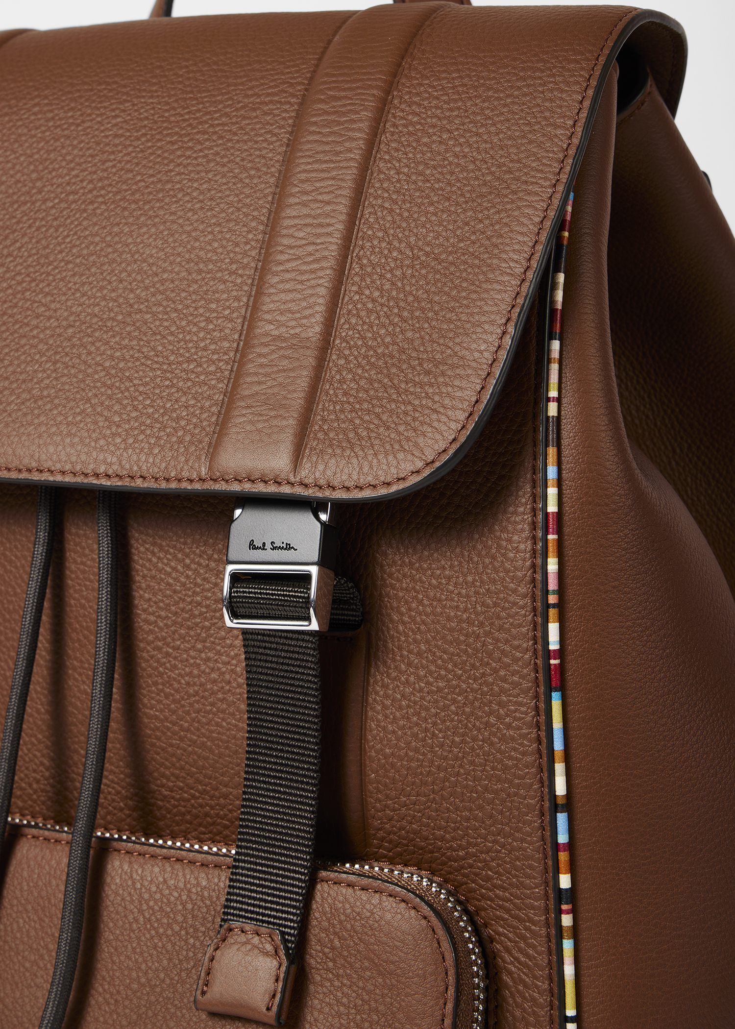 Paul Smith Brown Leather Flap Backpack | King's Cross