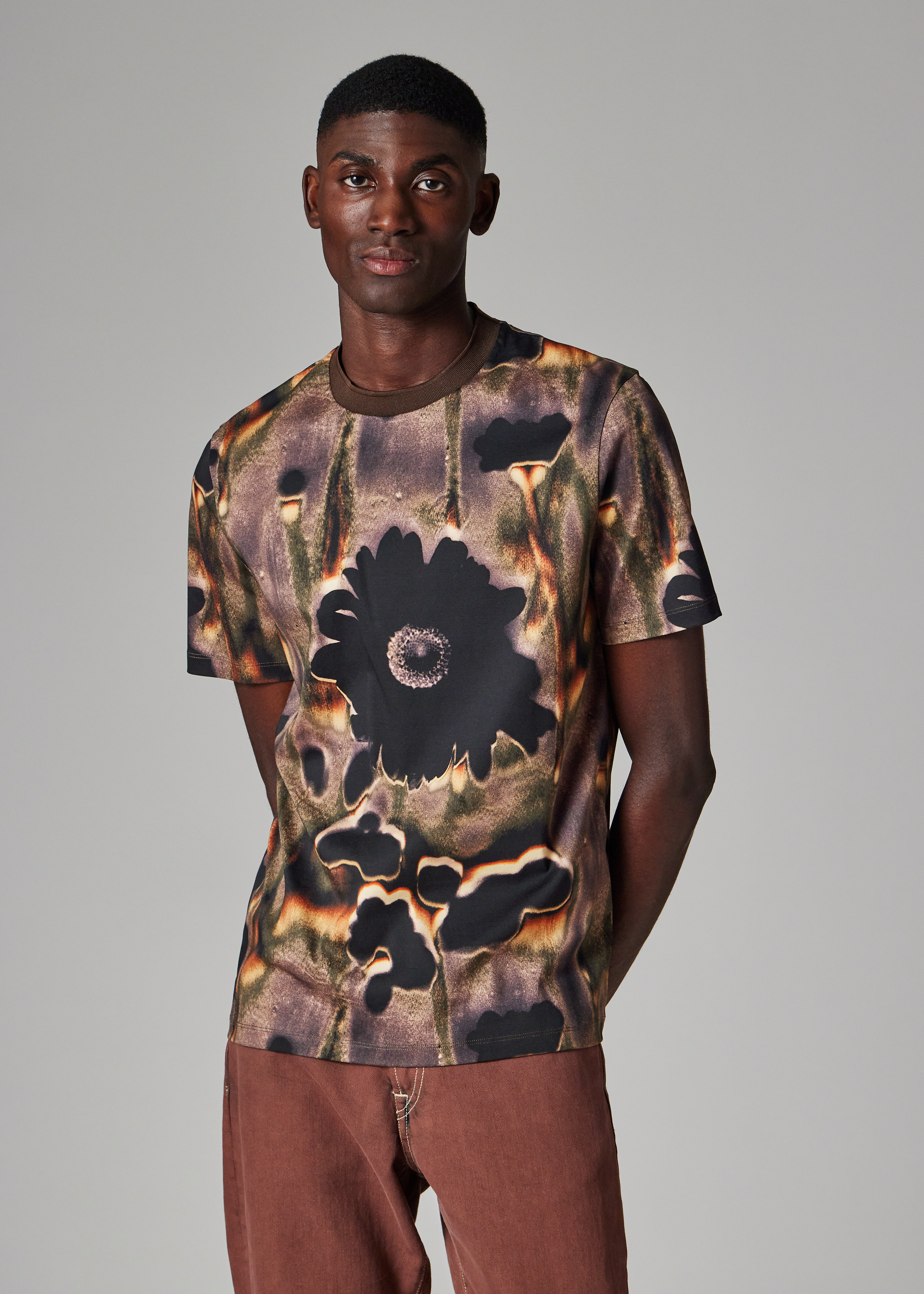 Men's 'Field Flowers' Print Cotton T-Shirt