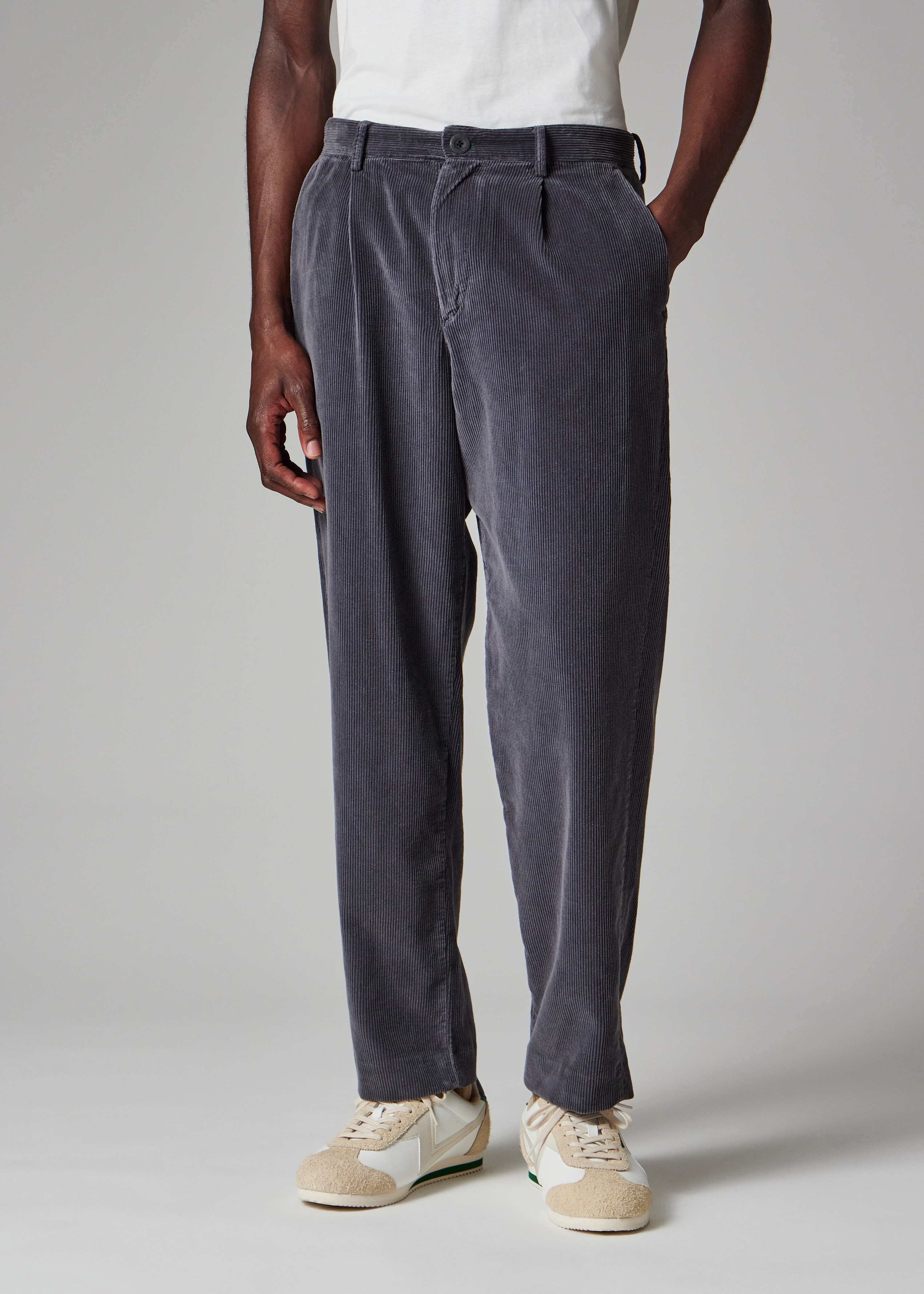 PS Paul Smith Grey Pleated Corduroy Trousers | King's Cross PS Paul Smith Grey Pleated Corduroy Trousers | King's Cross