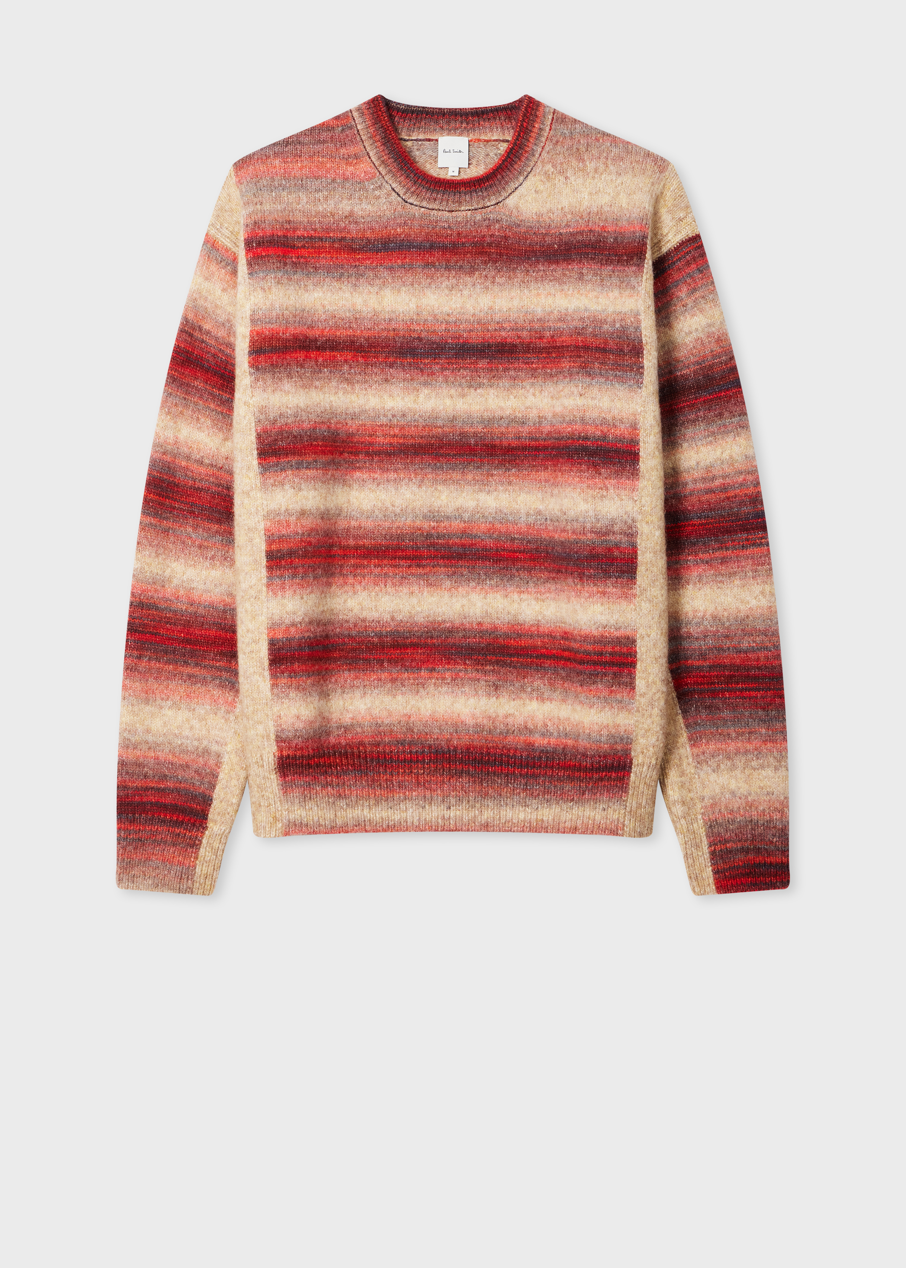 Men's Red Wool and Alpaca-Blend Ombre Stripe Sweater