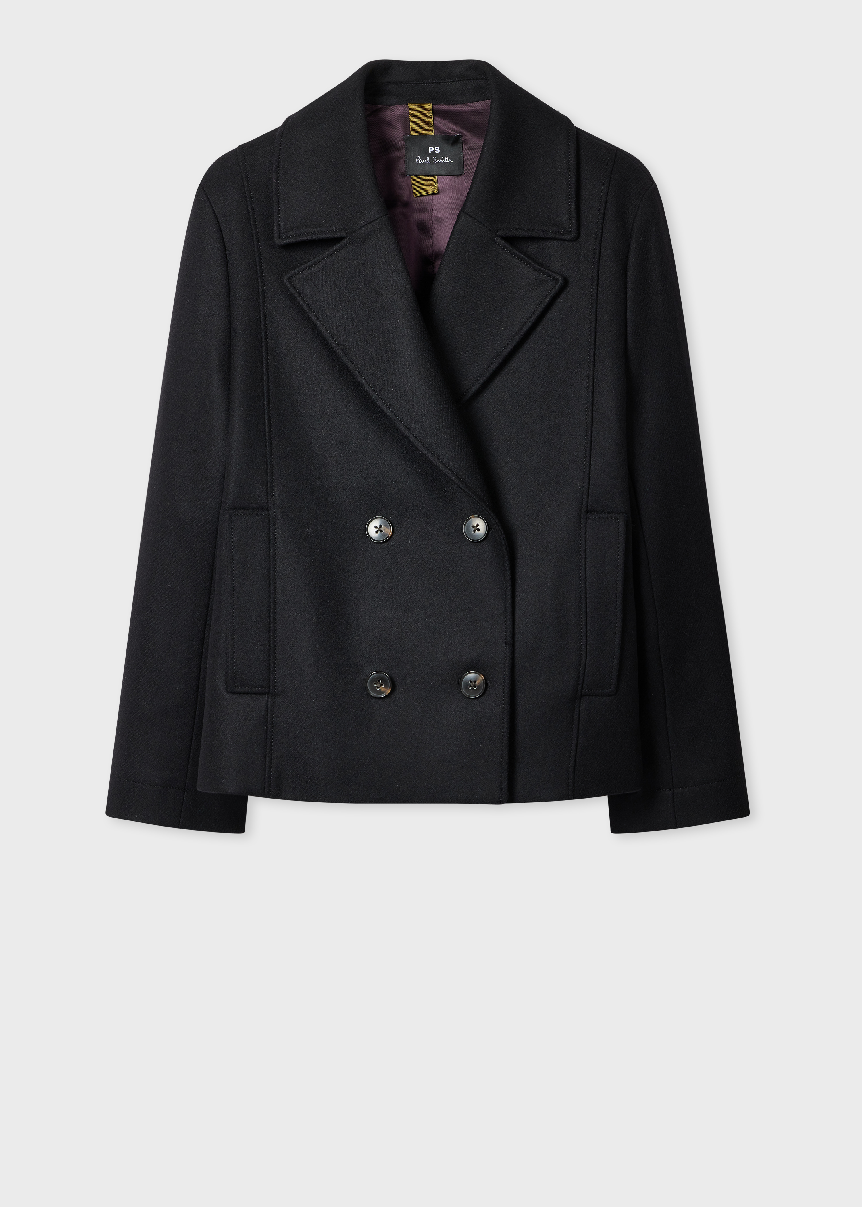 ポールスミス PS Paul Smith シングル Pコート ジャケット 黒 L Paul