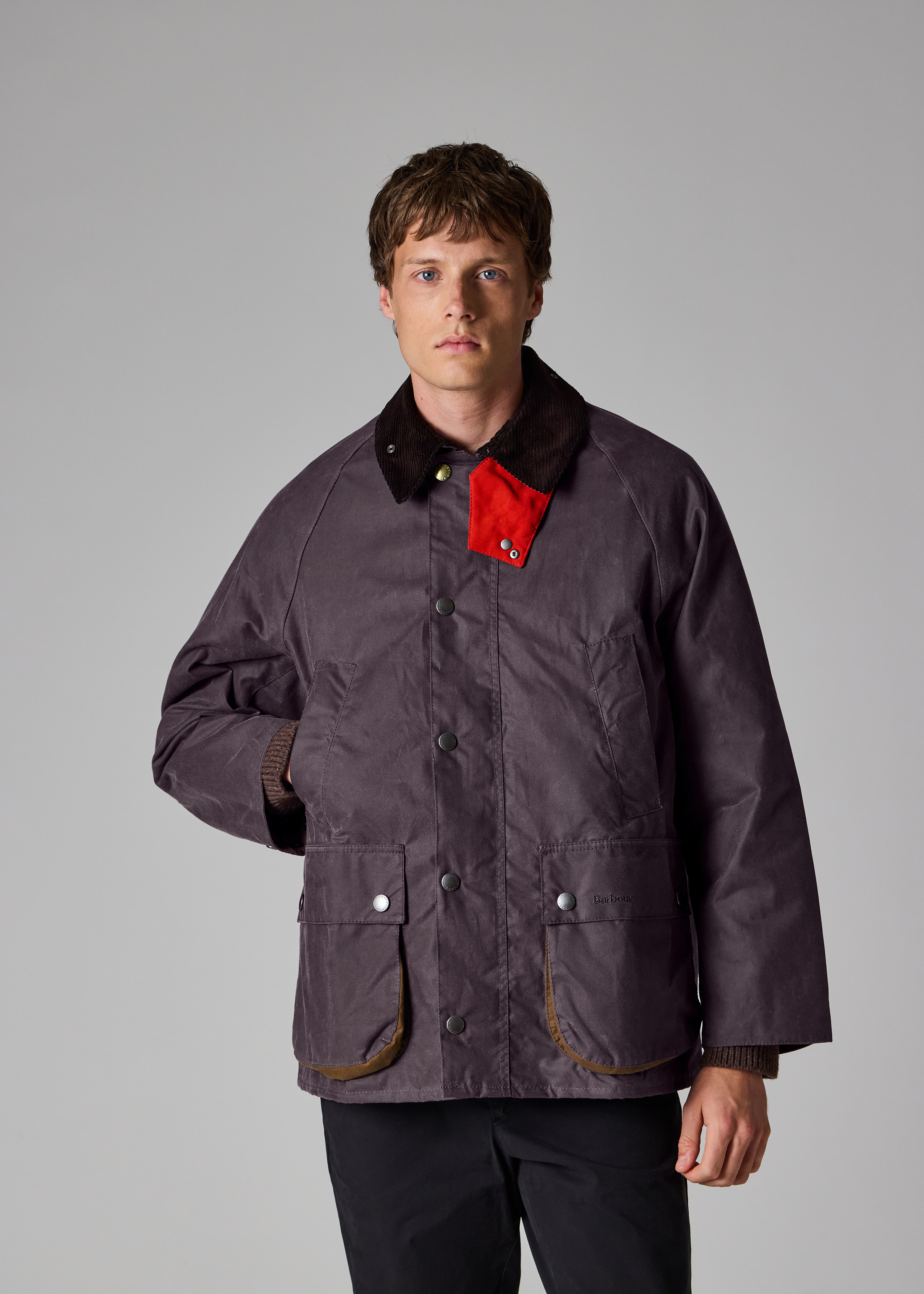 Paul Smith loves Barbour - Grey Lilac Oversized Bedale Wax Jacket