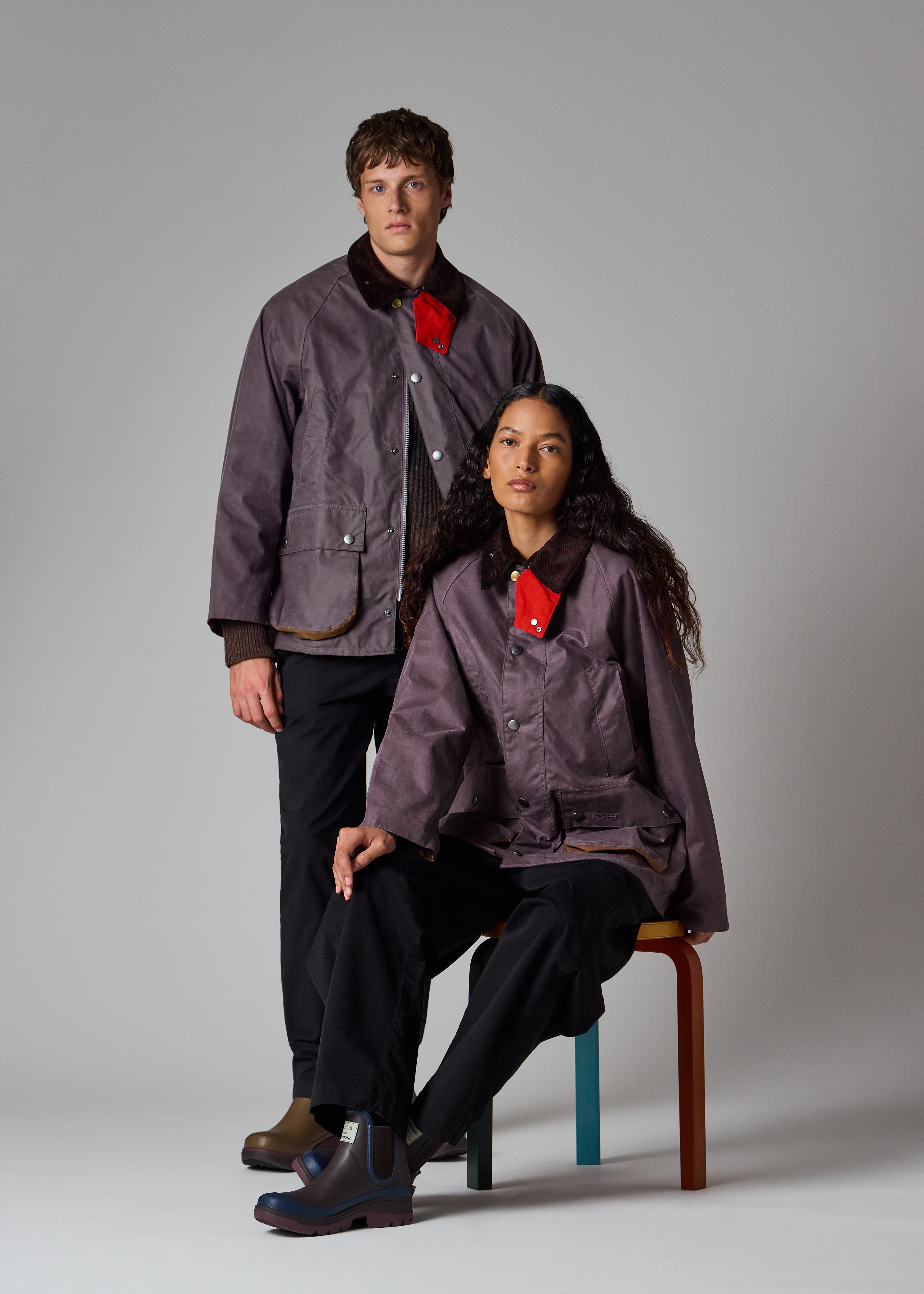 Paul Smith loves Barbour - Grey Lilac Waxed Hood