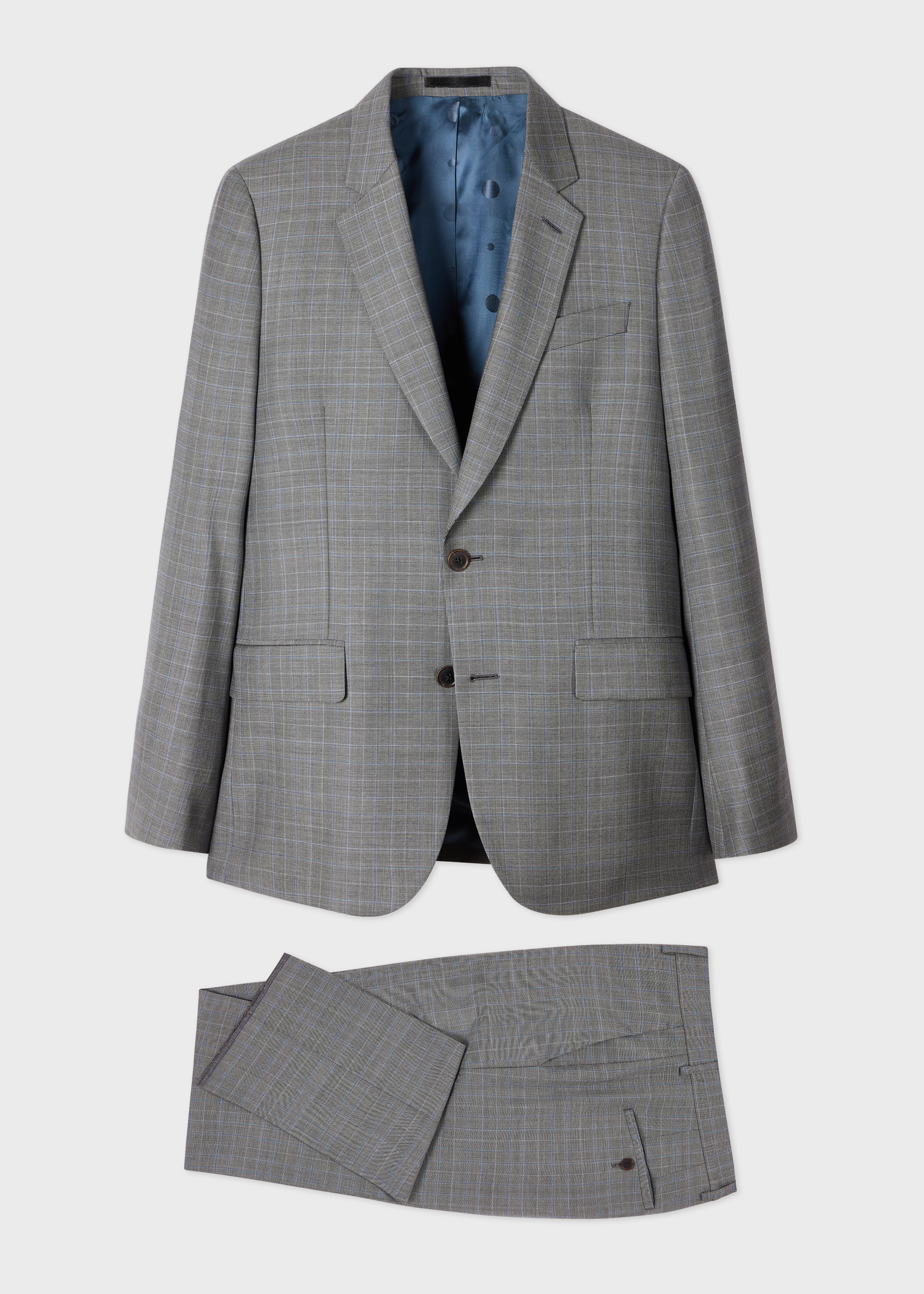 The Soho - Tailored Fit Grey Check Wool Suit