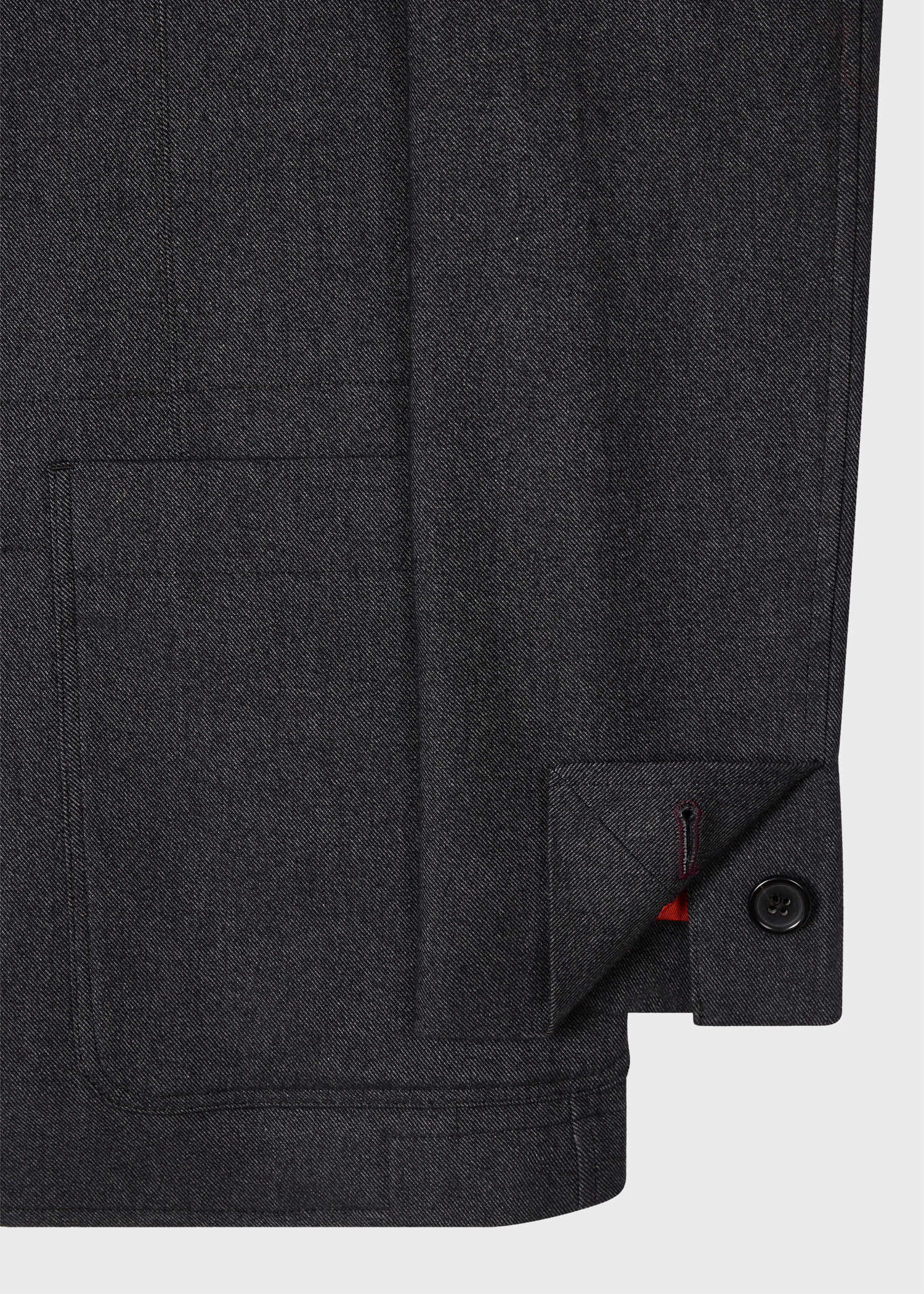 Charcoal Grey Brushed Twill Two Button Blazer thumbnail 3