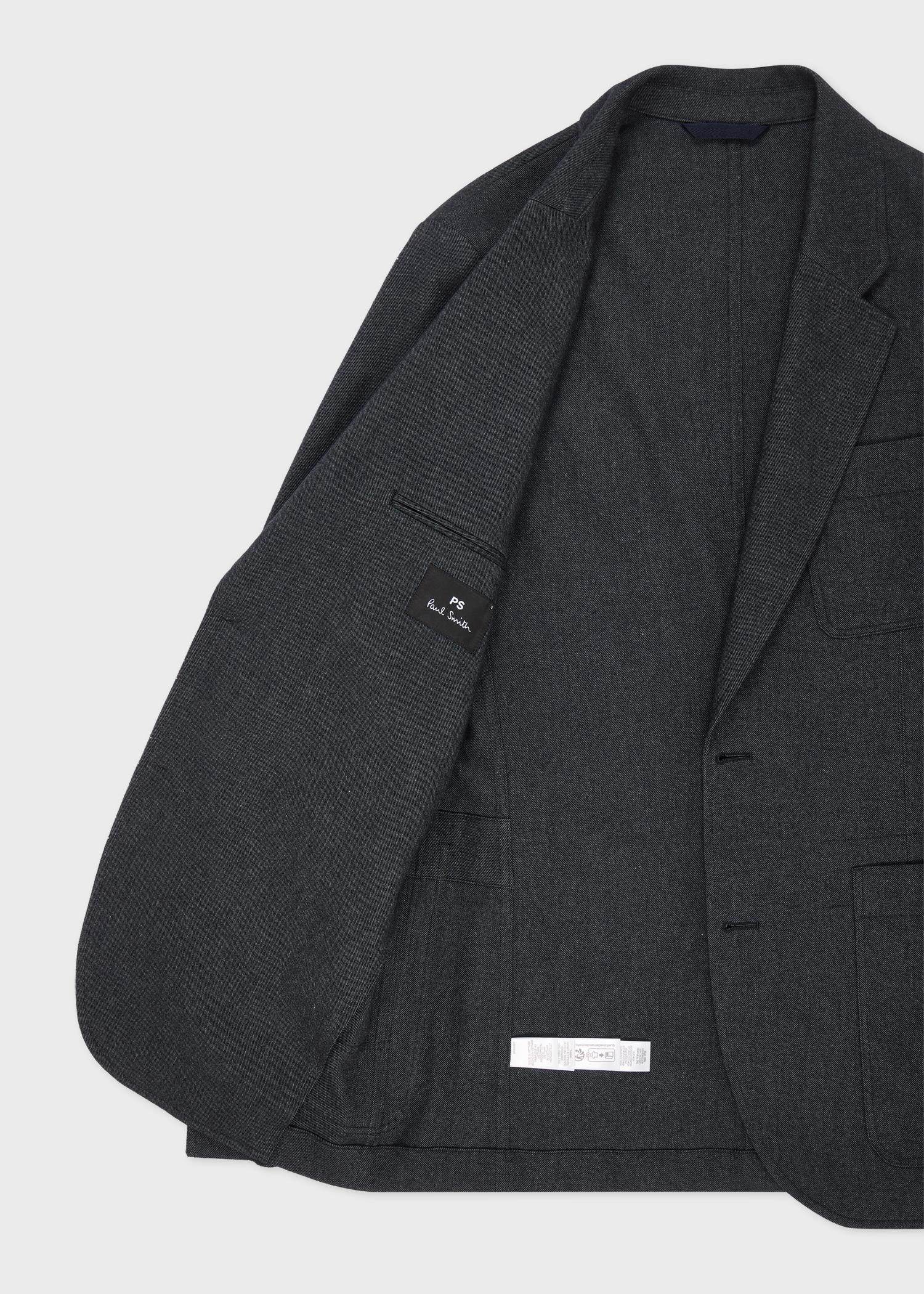 Charcoal Grey Brushed Twill Two Button Blazer thumbnail 4