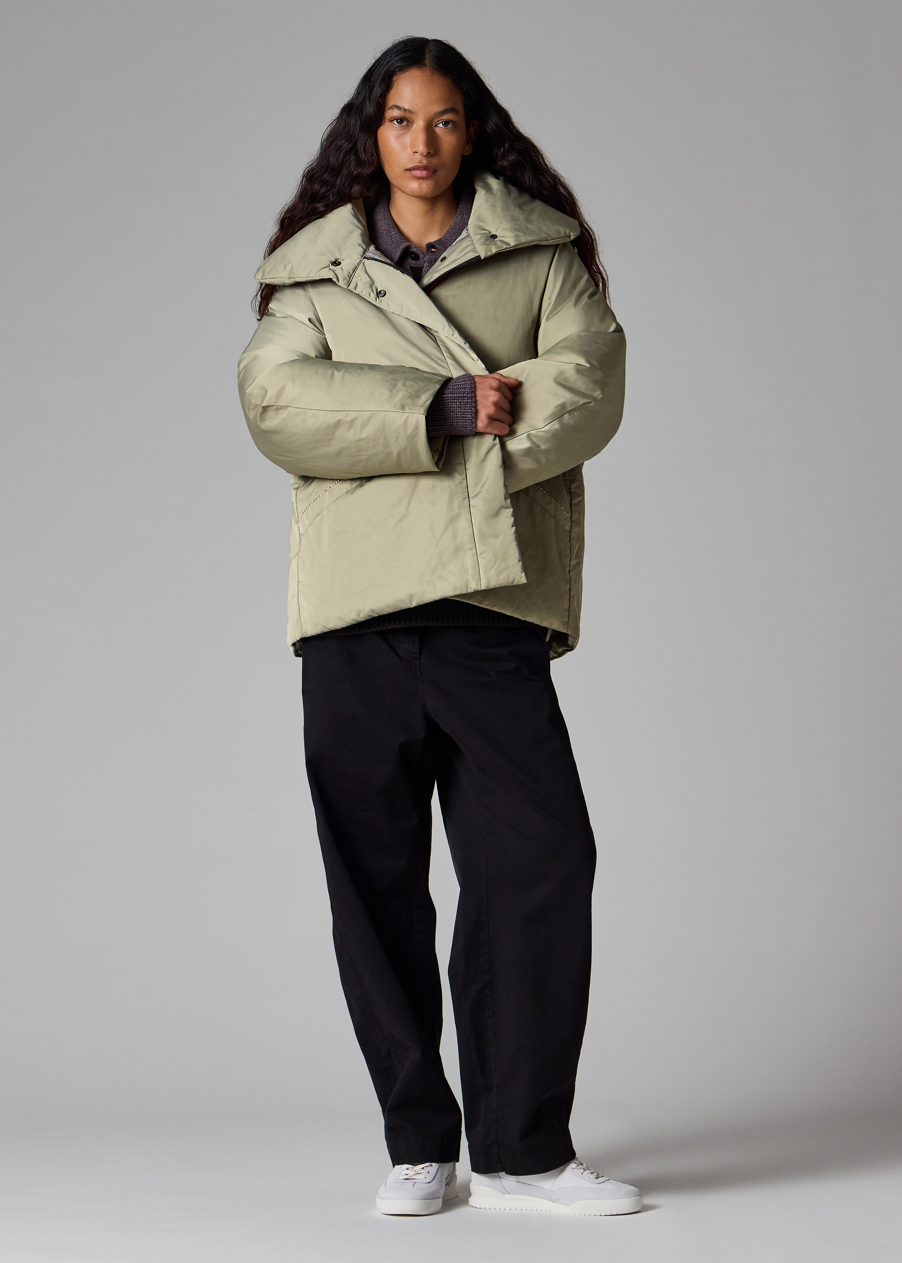 Paul Smith Women's Sage Green Down Puffer Jacket King's Cross