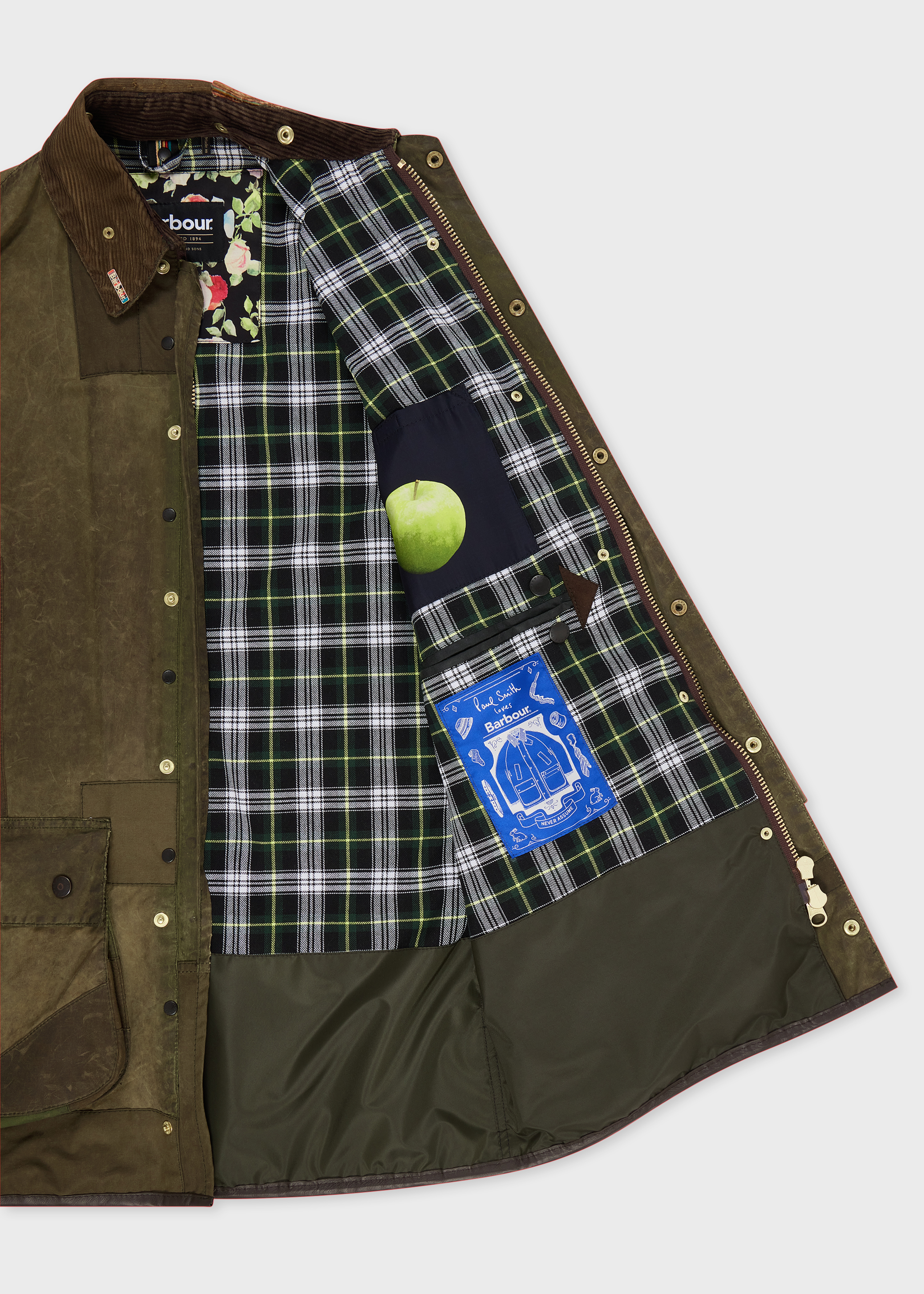 Paul Smith loves Barbour - Re-Loved Green Waxed Jacket thumbnail 13