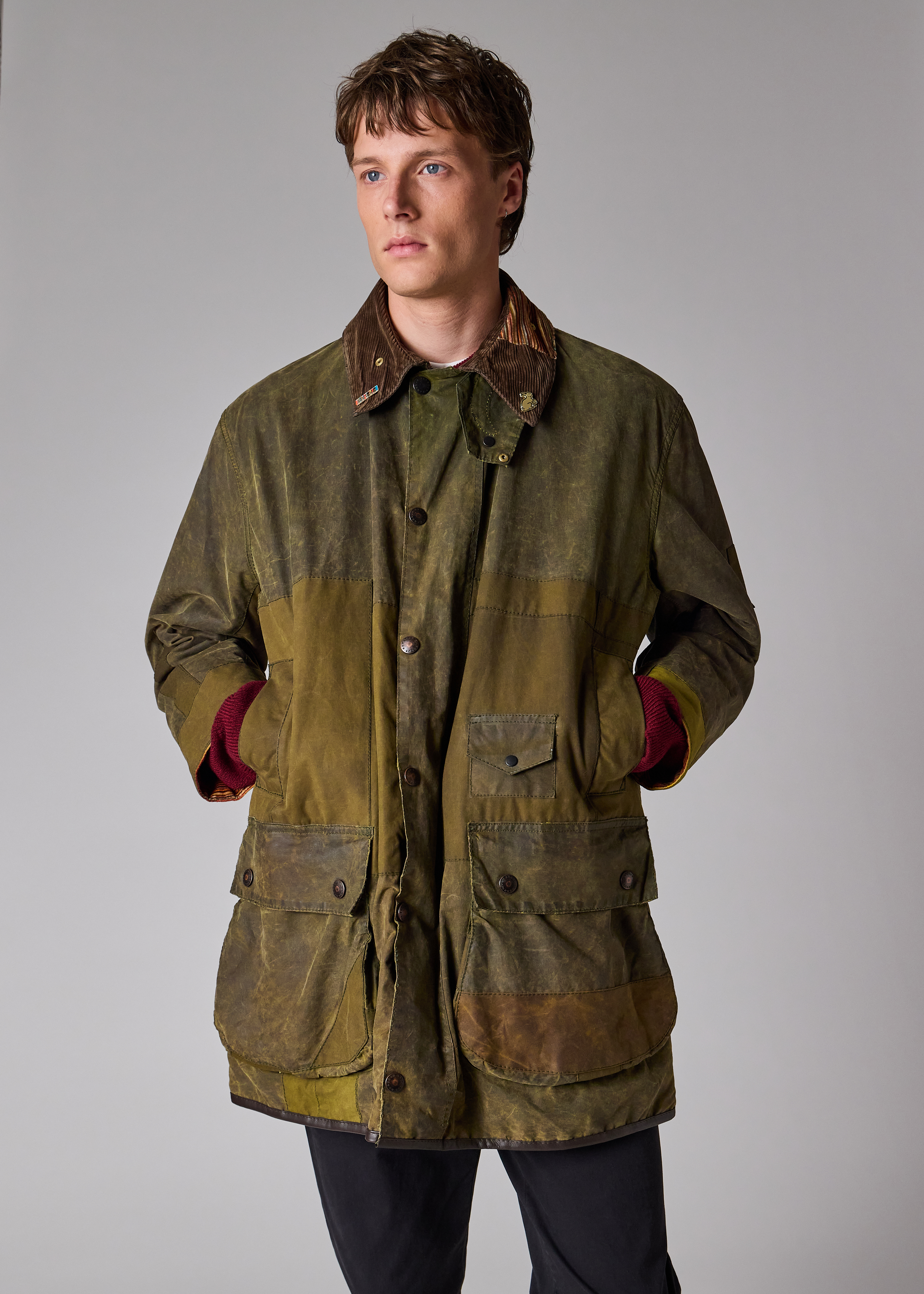 Paul Smith loves Barbour - Re-Loved Green Waxed Jacket Seven