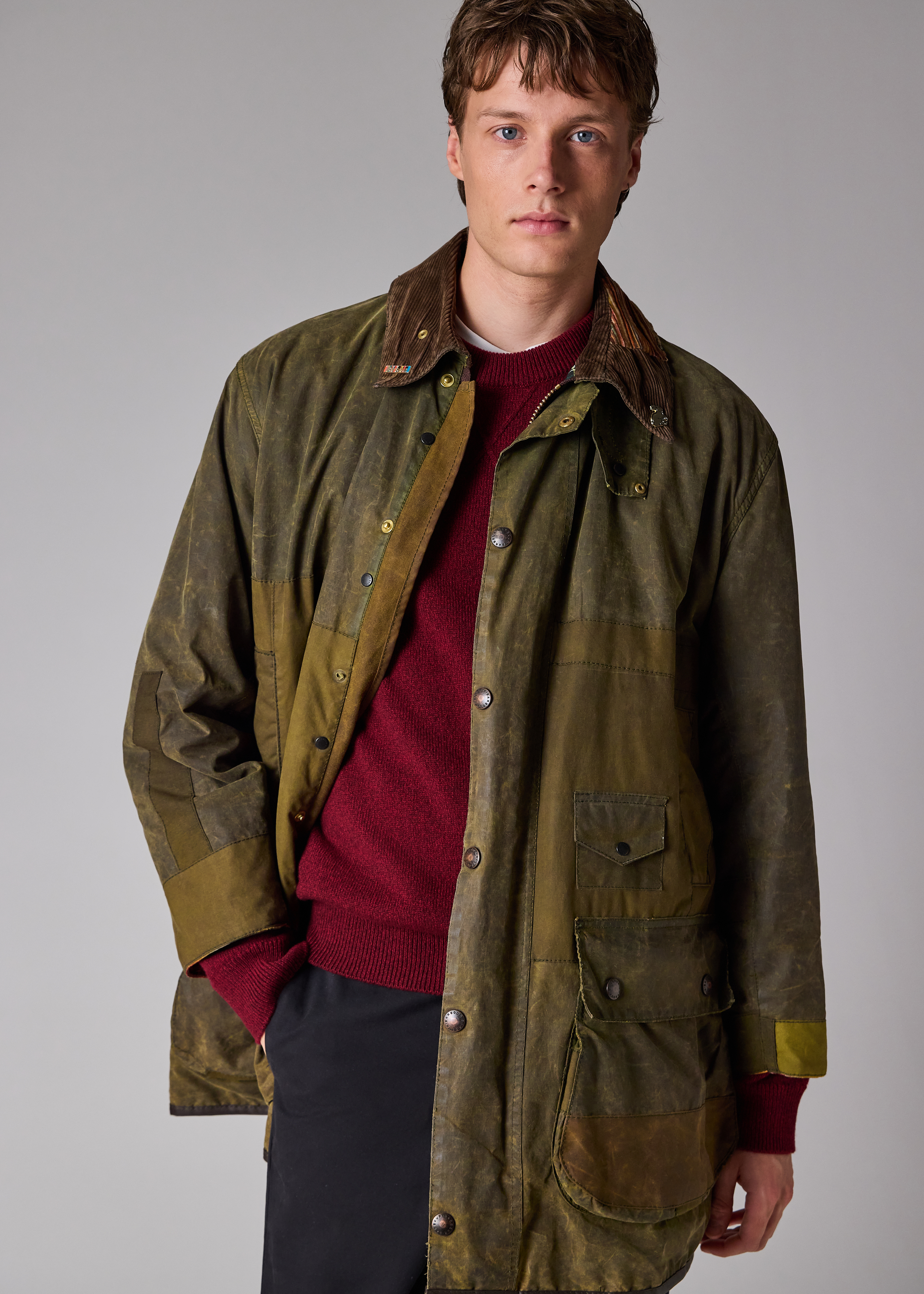 Paul Smith loves Barbour - Re-Loved Green Waxed Jacket Seven