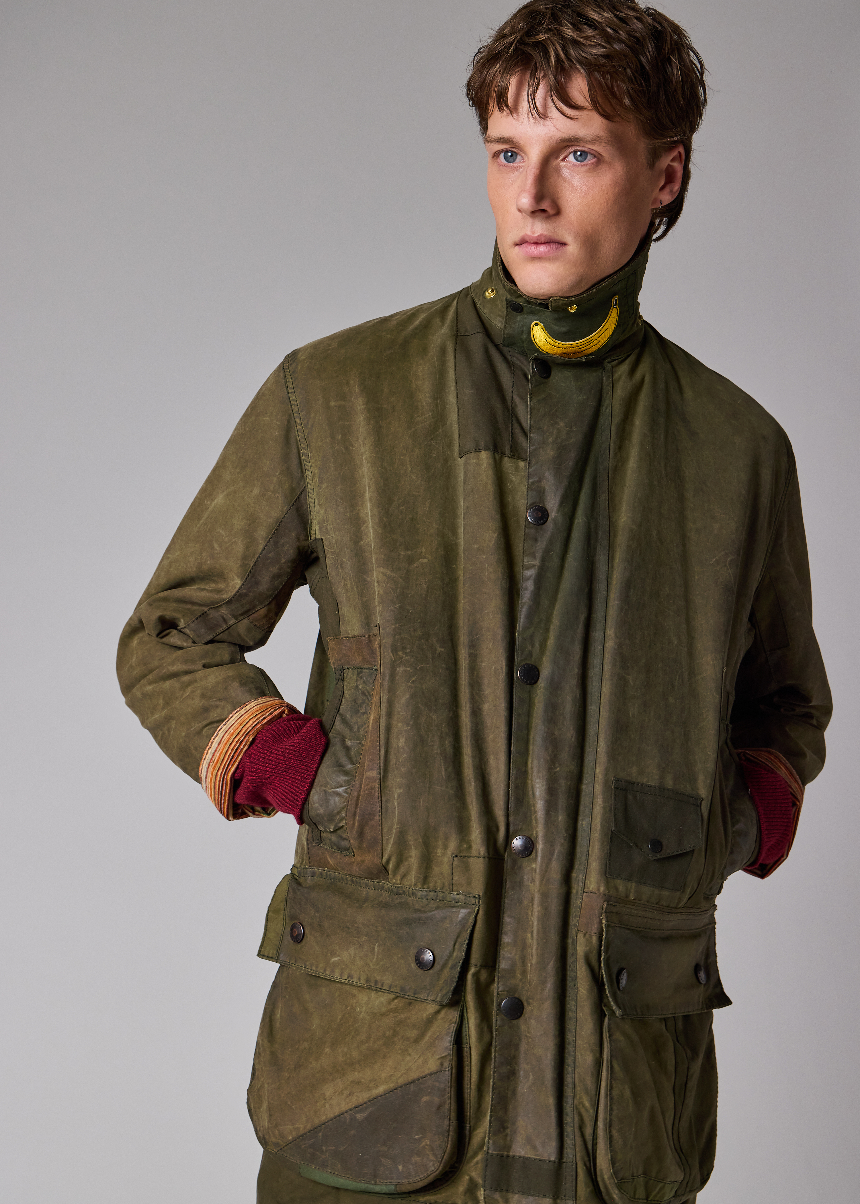 Paul Smith loves Barbour - Re-Loved Green Waxed Jacket thumbnail 5
