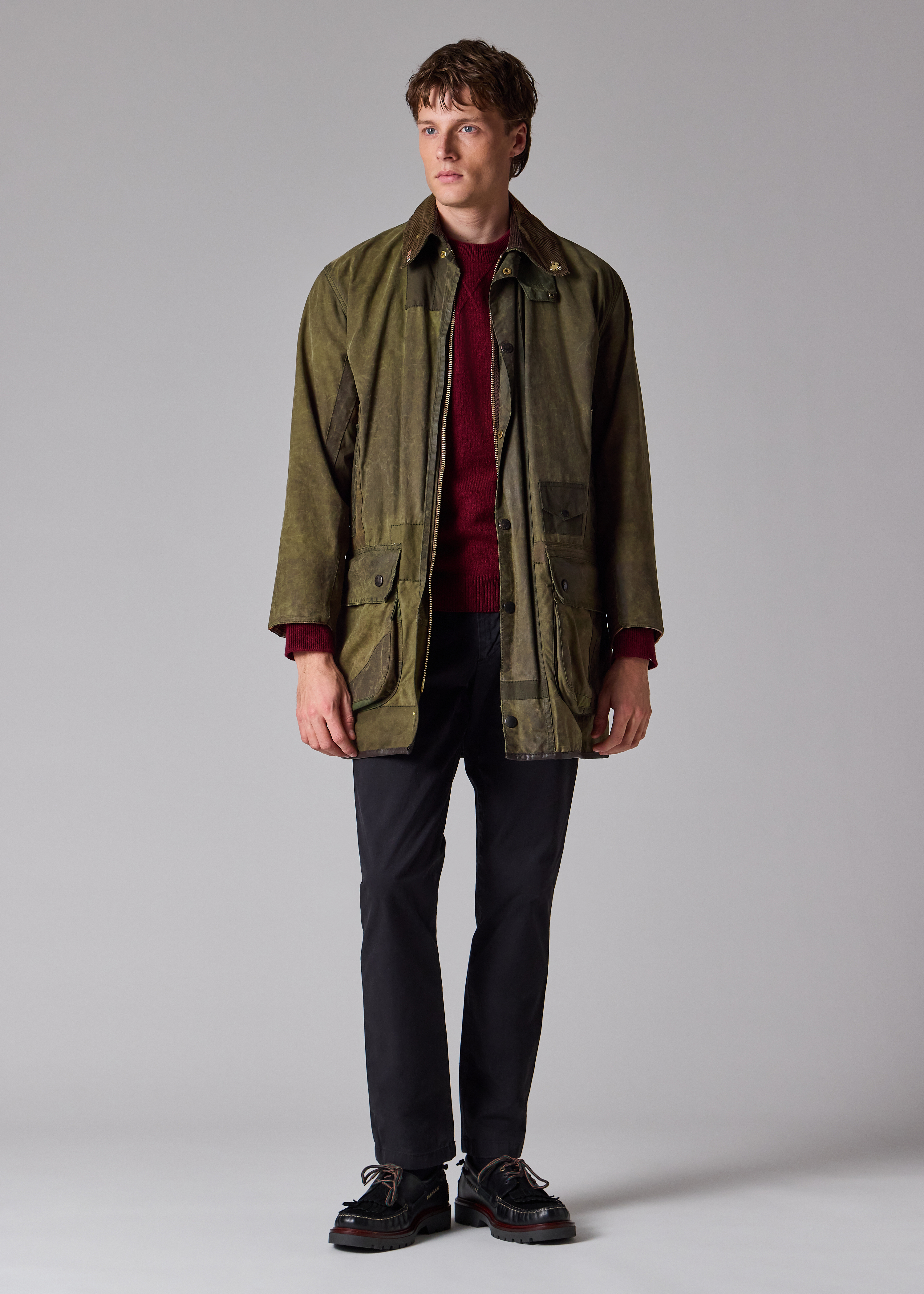 Paul Smith loves Barbour - Re-Loved Green Waxed Jacket thumbnail 4