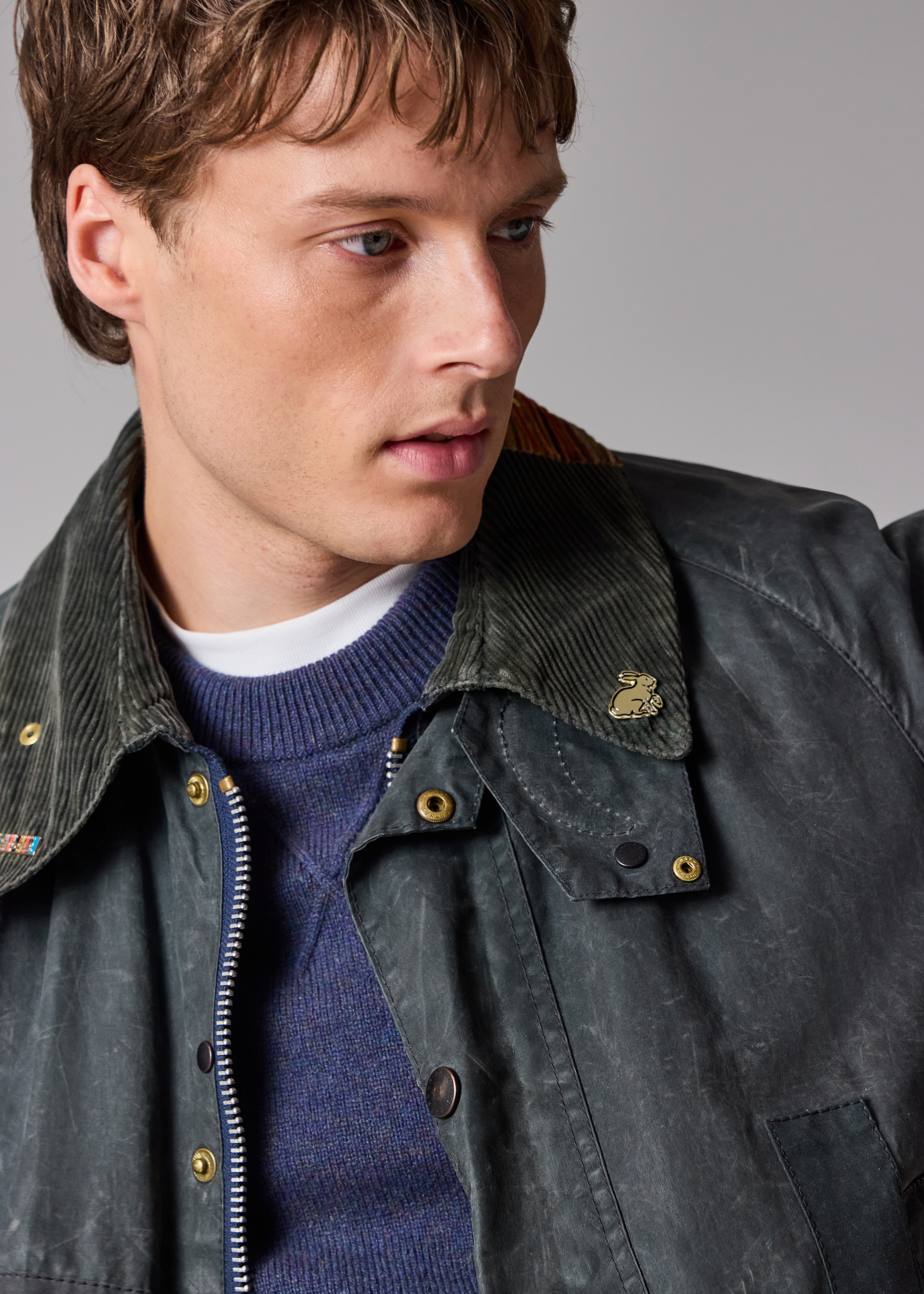 Paul Smith loves Barbour - Re-Loved Navy Waxed Jacket thumbnail 3