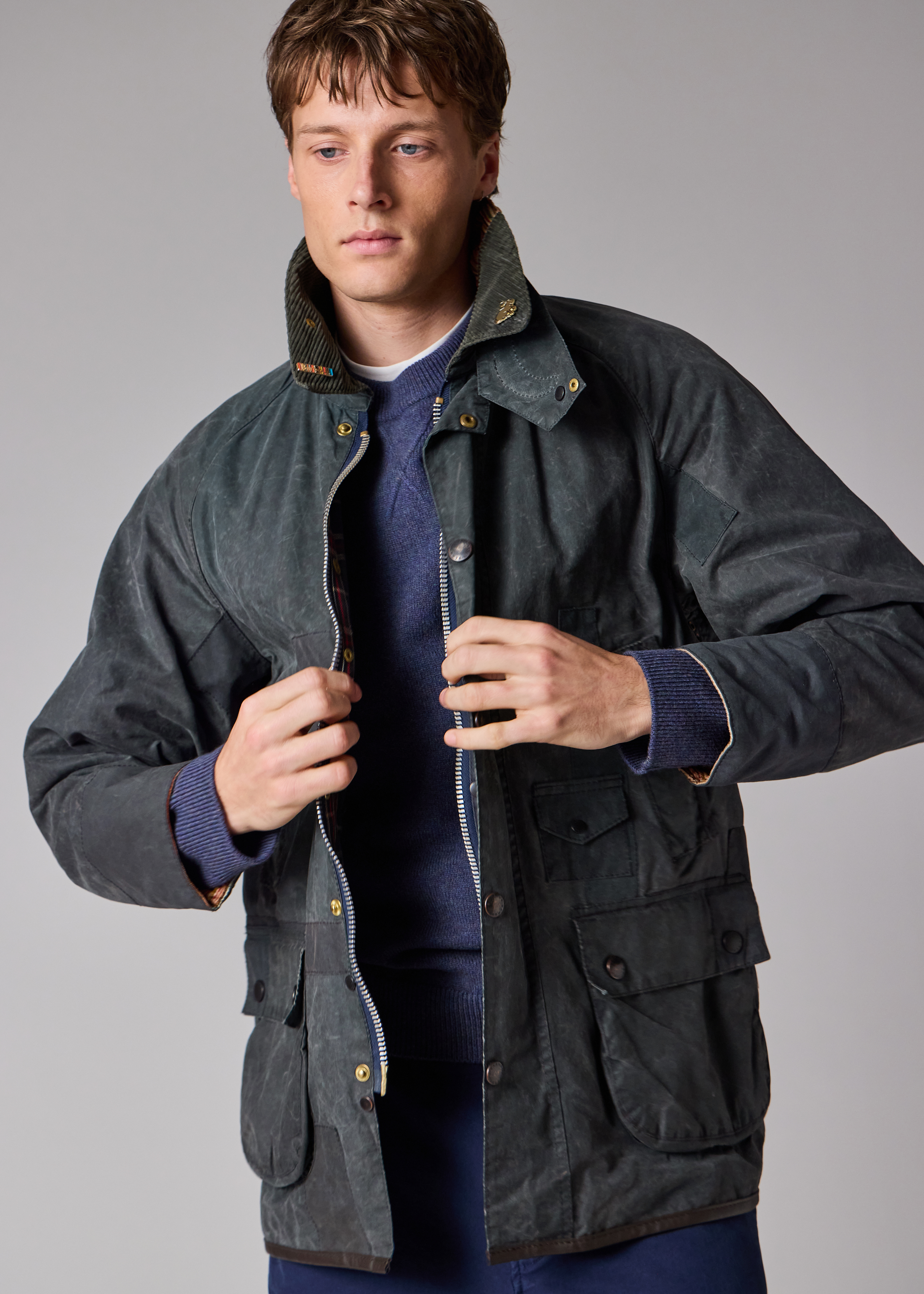 Paul Smith loves Barbour - Re-Loved Navy Waxed Jacket thumbnail 6