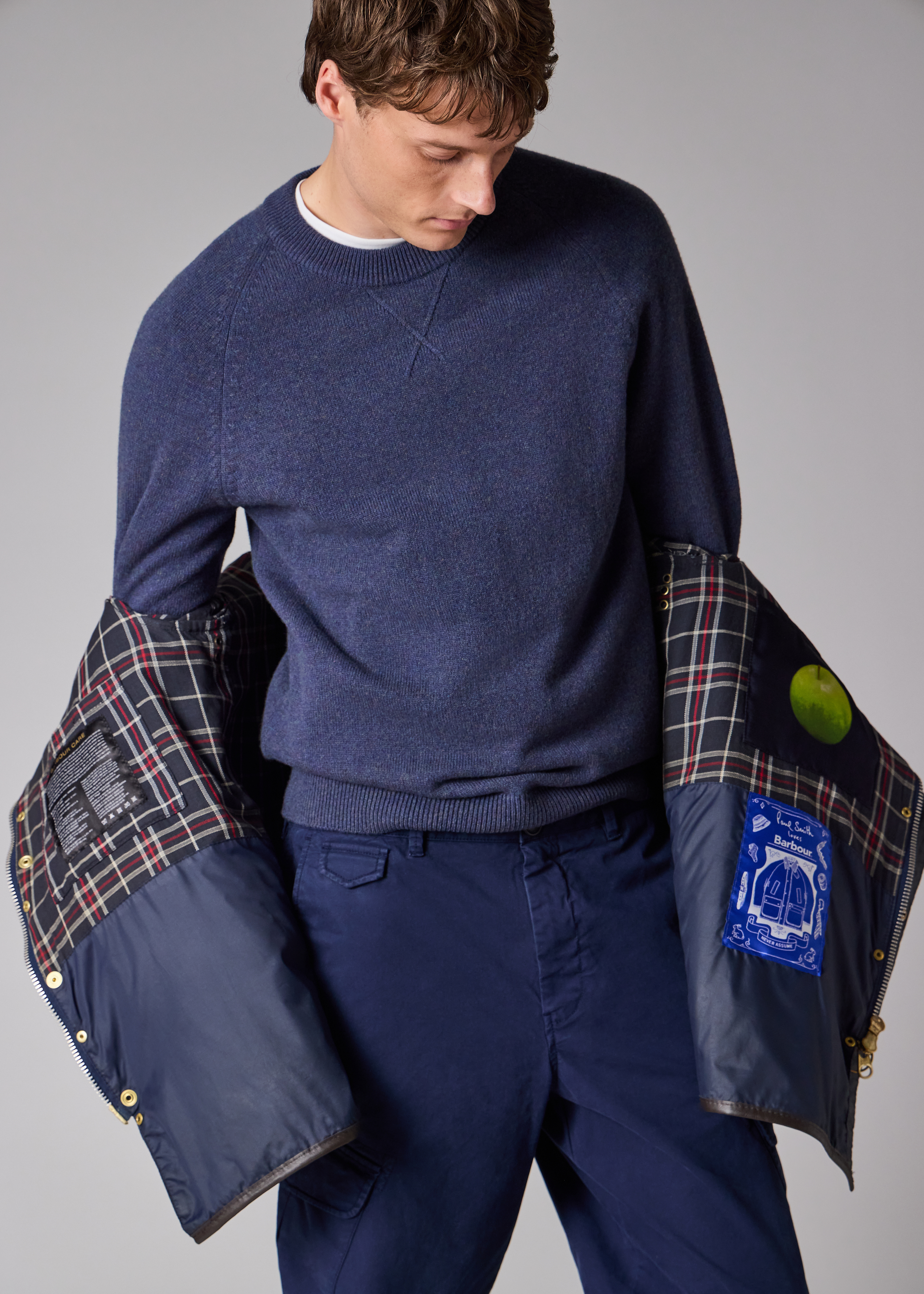 Paul Smith loves Barbour - Re-Loved Navy Waxed Jacket thumbnail 2