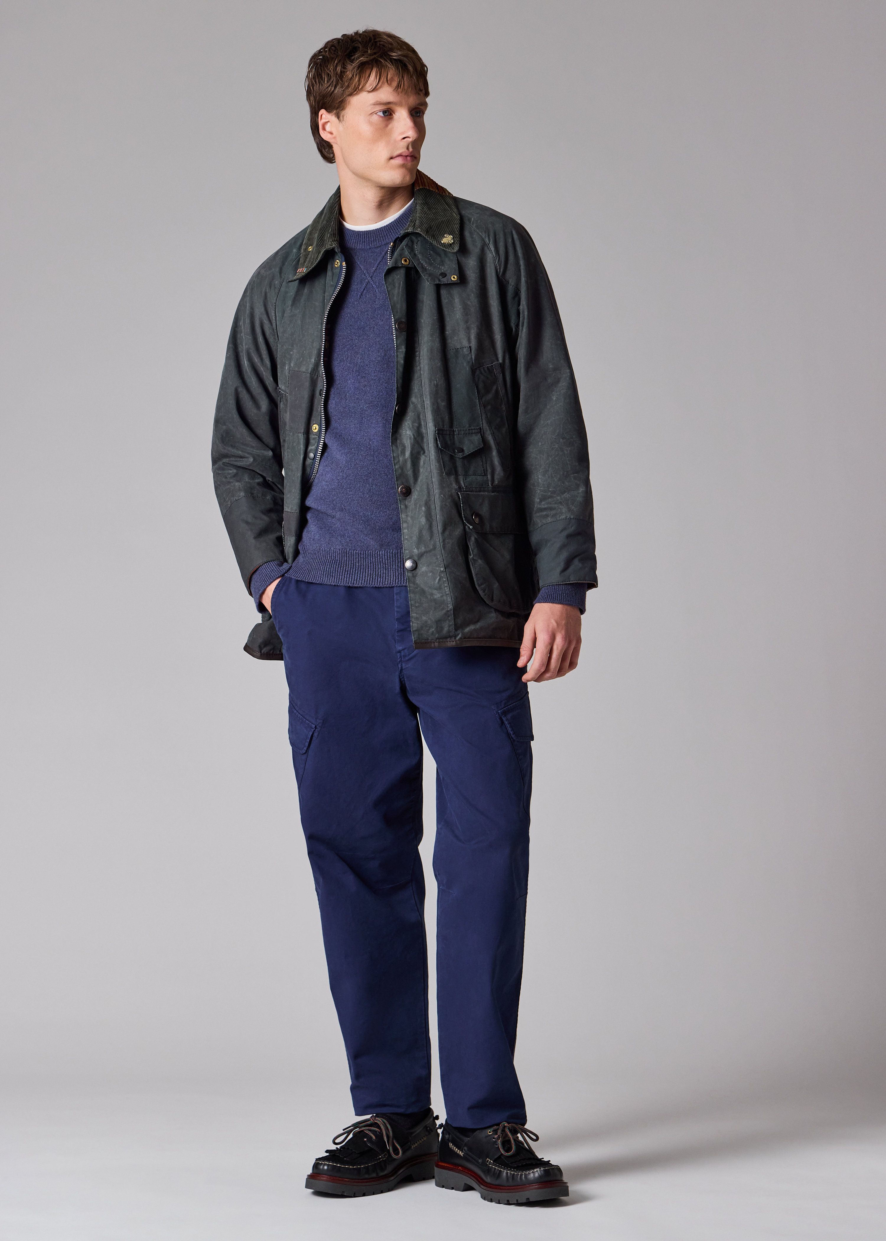 Paul Smith loves Barbour - Re-Loved Navy Waxed Jacket thumbnail 5