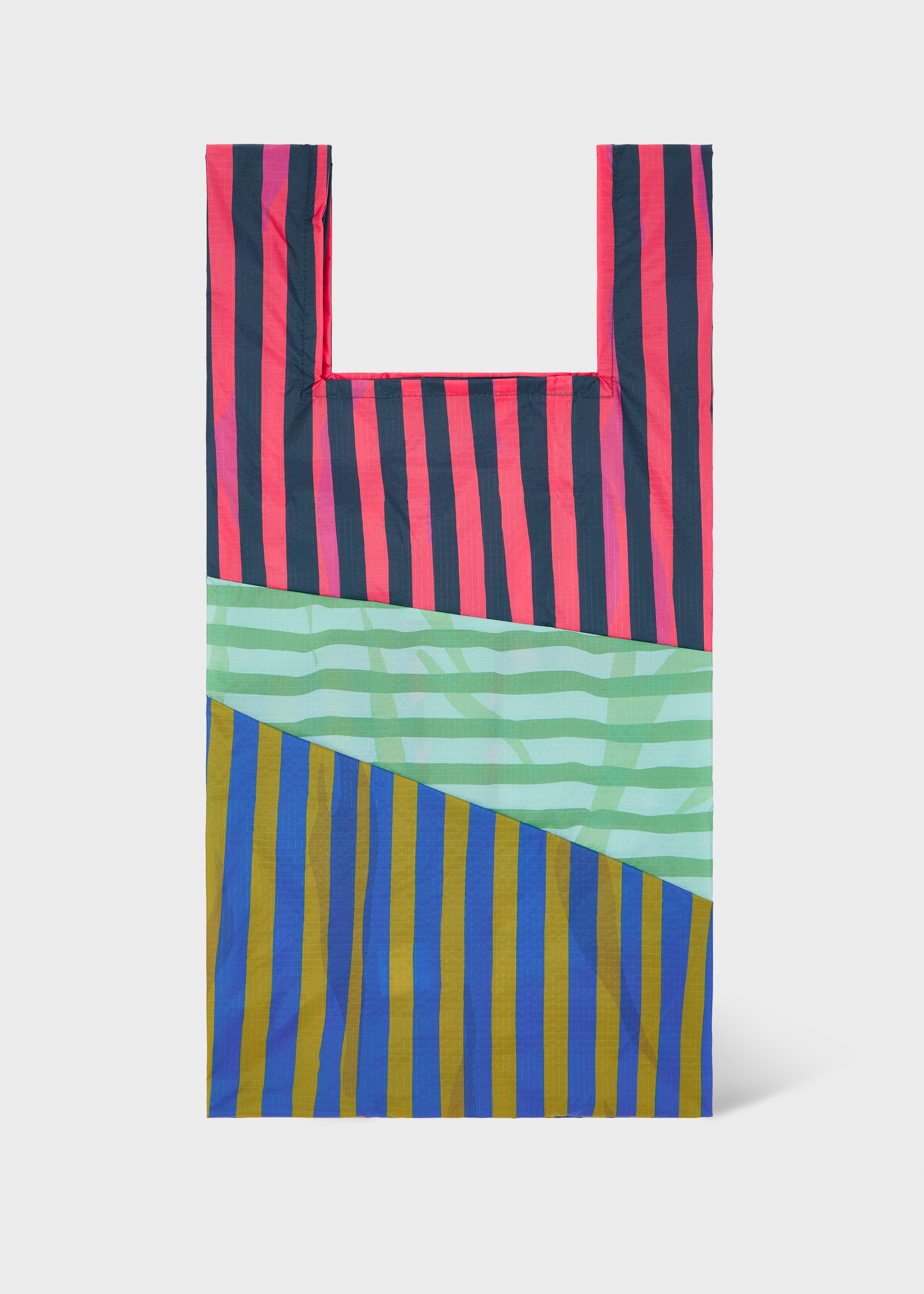 Susan Bijl x Paul Smith - Blue Mixed-Stripe 'The New Shopping Bag