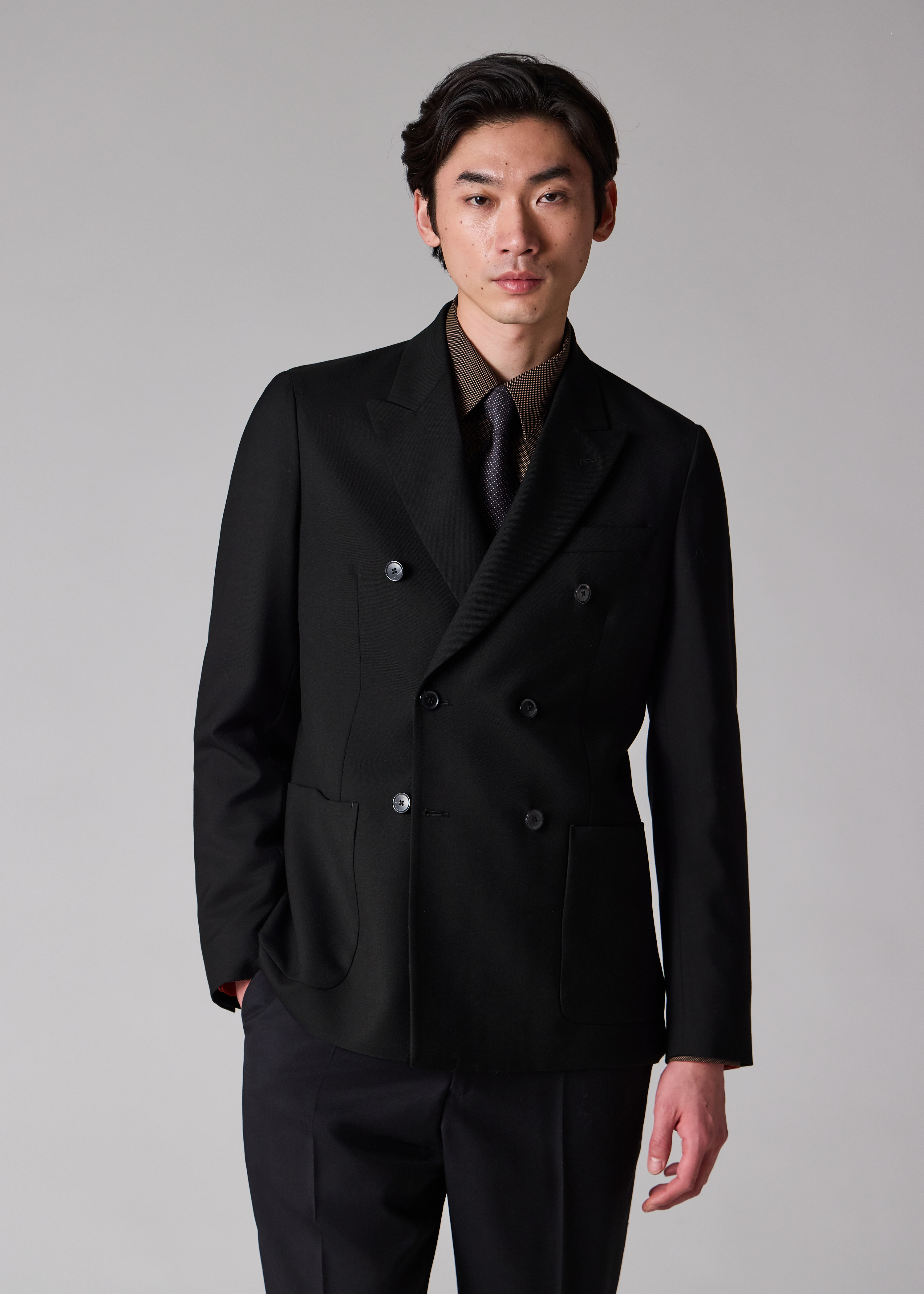 Tailored-Fit Black 'Suit To Travel In' Double-Breasted Blazer thumbnail 2
