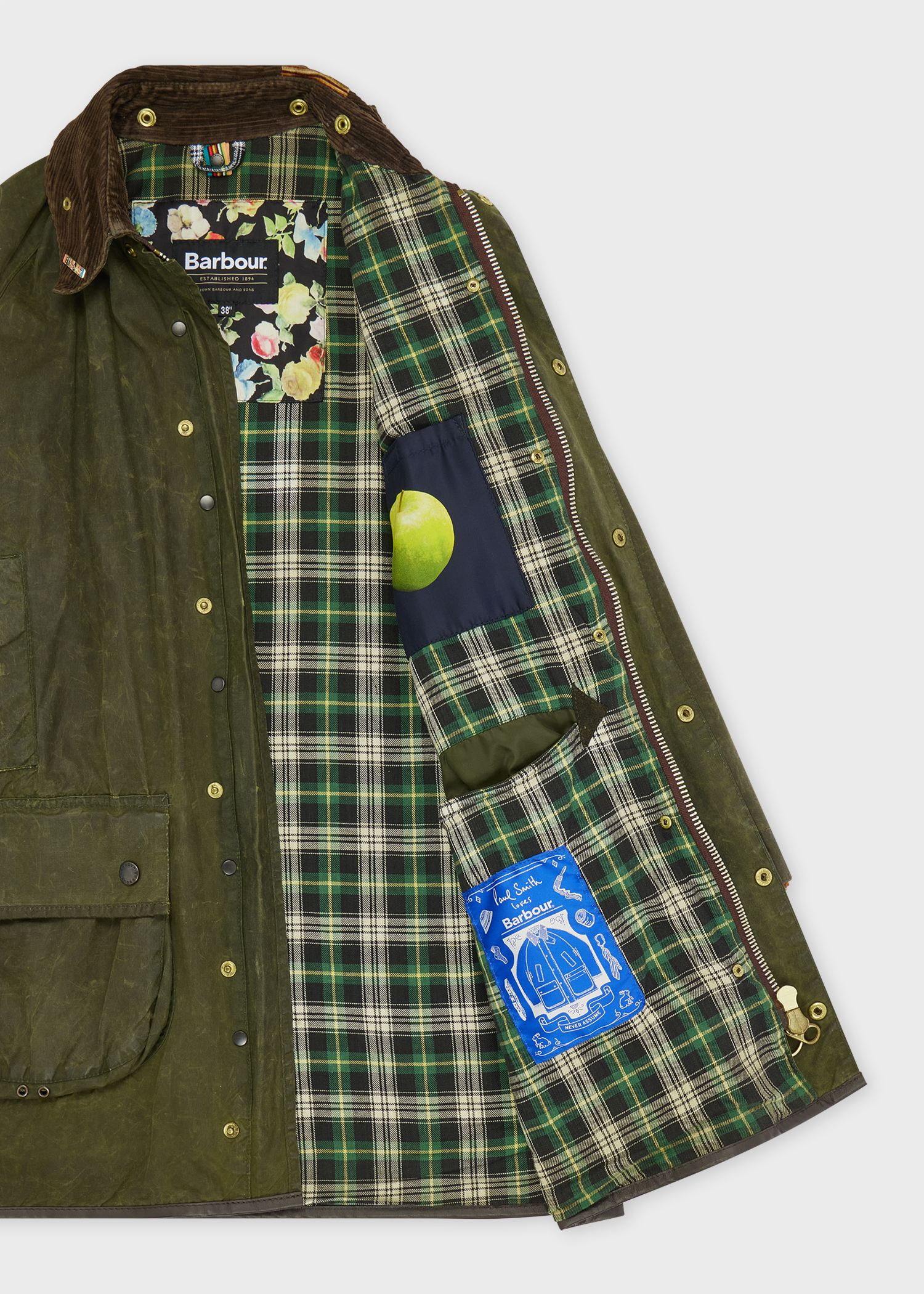 Paul Smith Loves Barbour - Re-Loved Green Gamefair Waxed Jacket thumbnail 21