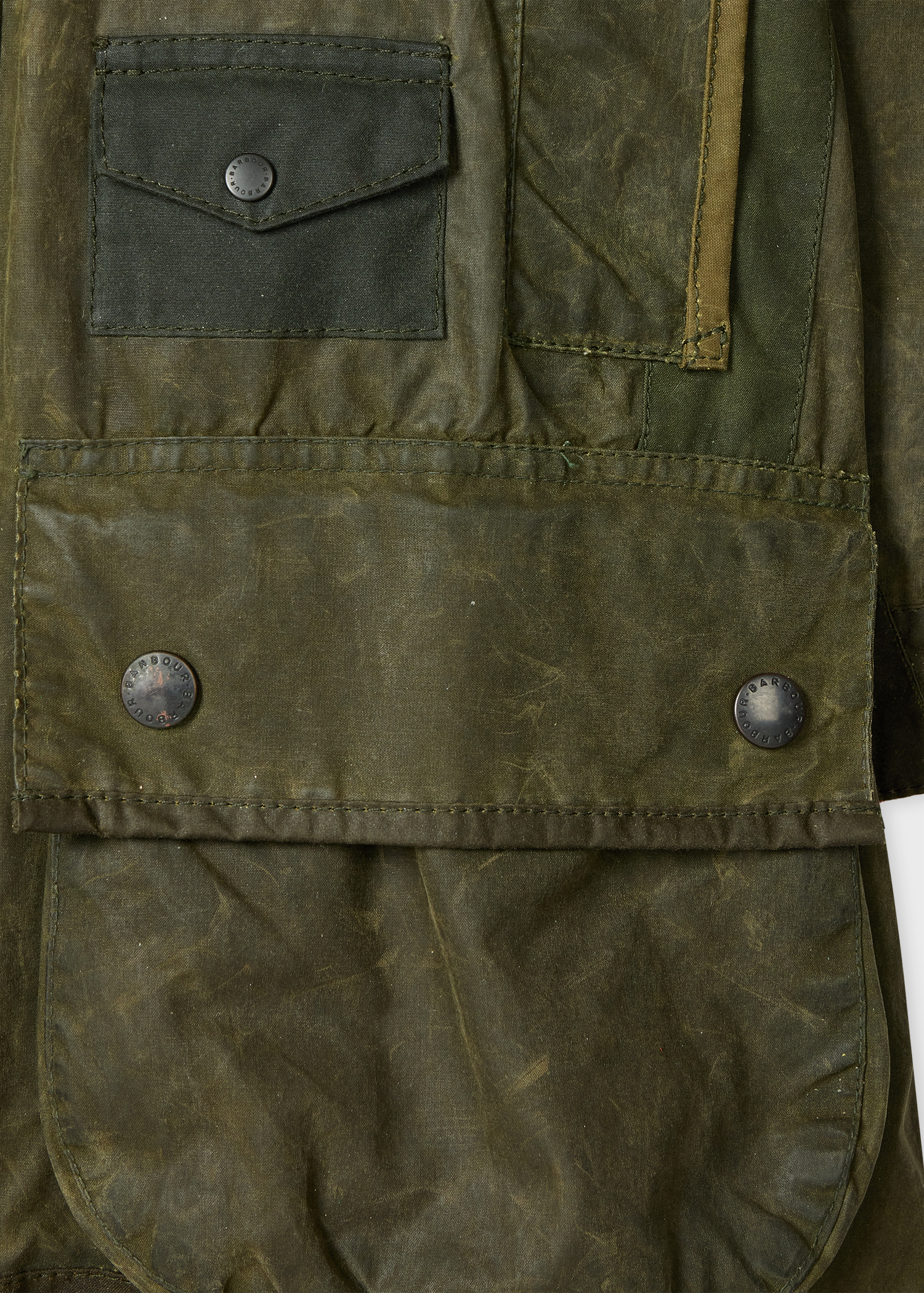 Paul Smith Loves Barbour - Re-Loved Green Gamefair Waxed Jacket thumbnail 14