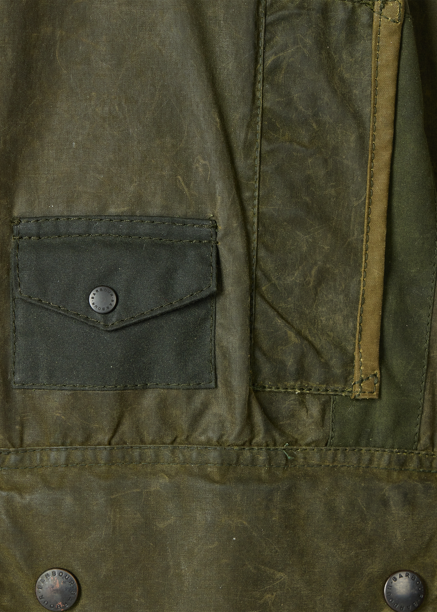 Paul Smith Loves Barbour - Re-Loved Green Gamefair Waxed Jacket thumbnail 15