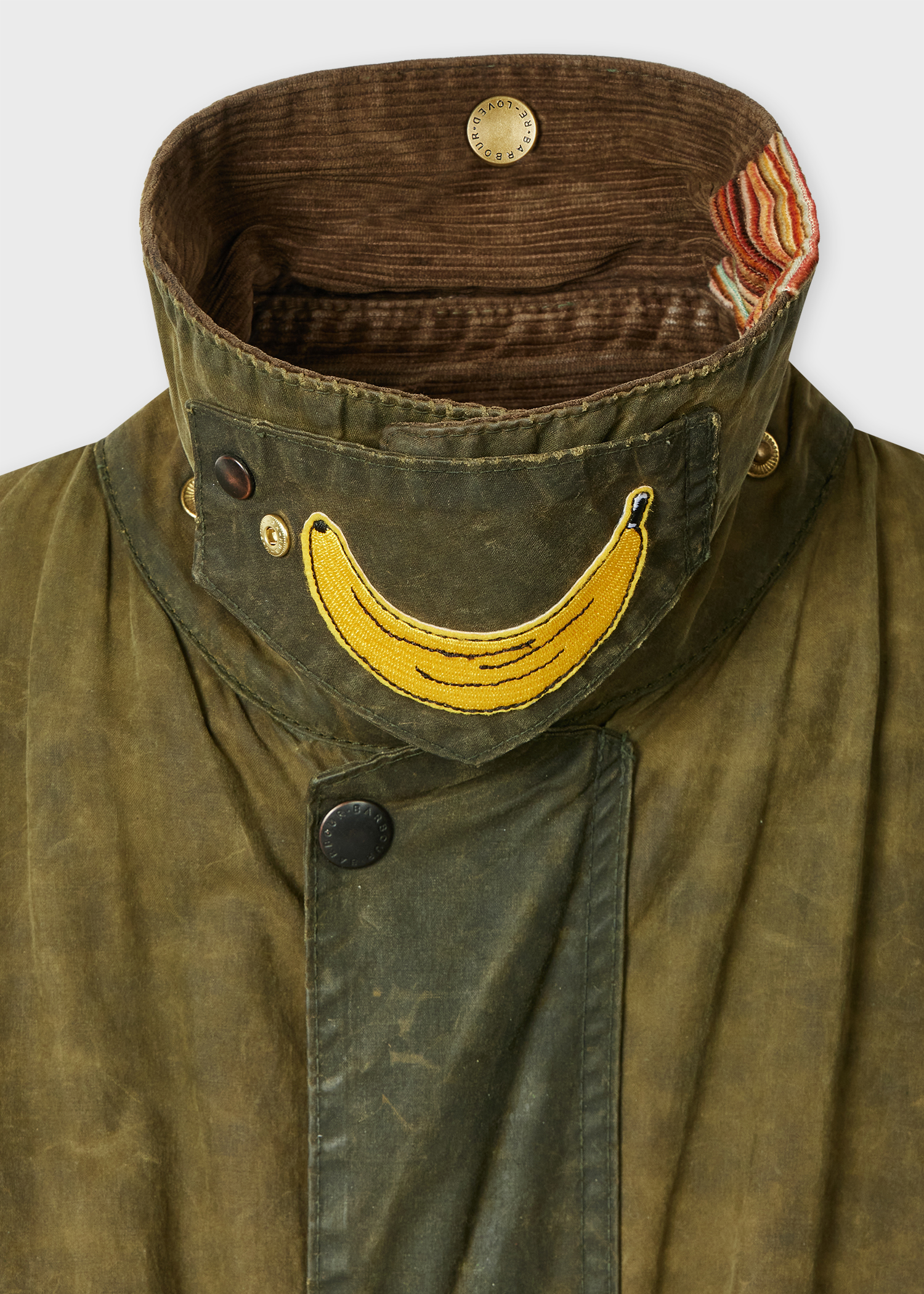 Paul Smith Loves Barbour - Re-Loved Green Border Waxed Jacket thumbnail 11