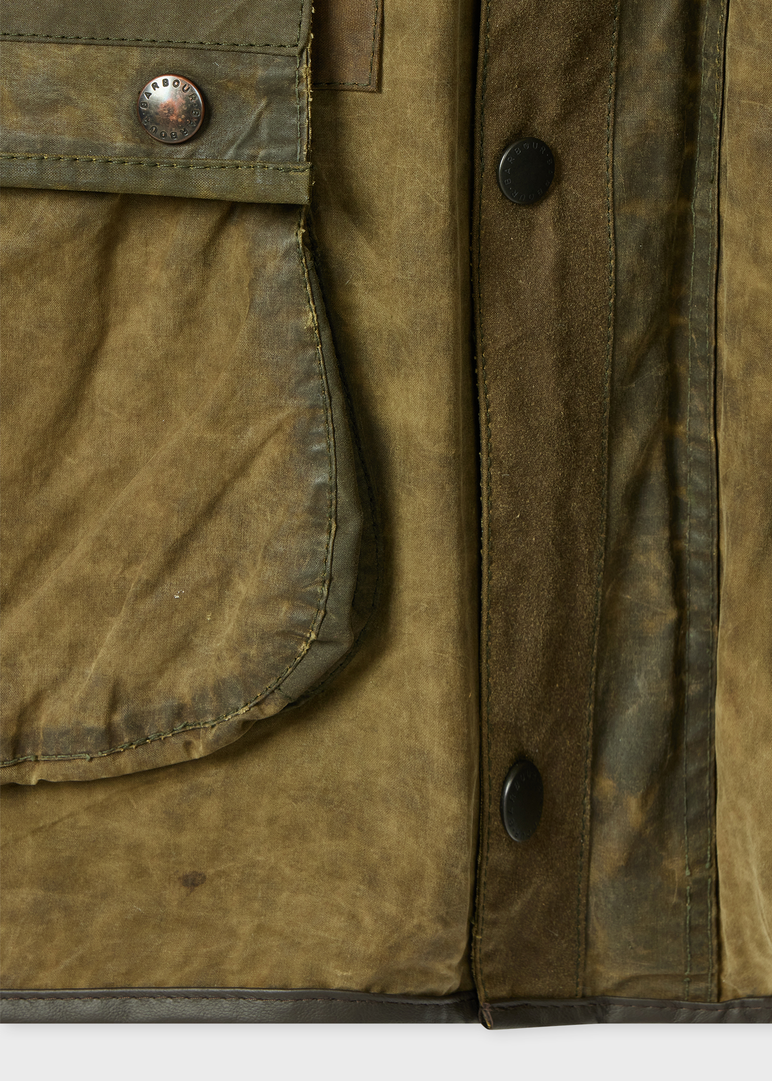 Paul Smith Loves Barbour - Re-Loved Green Border Waxed Jacket thumbnail 15