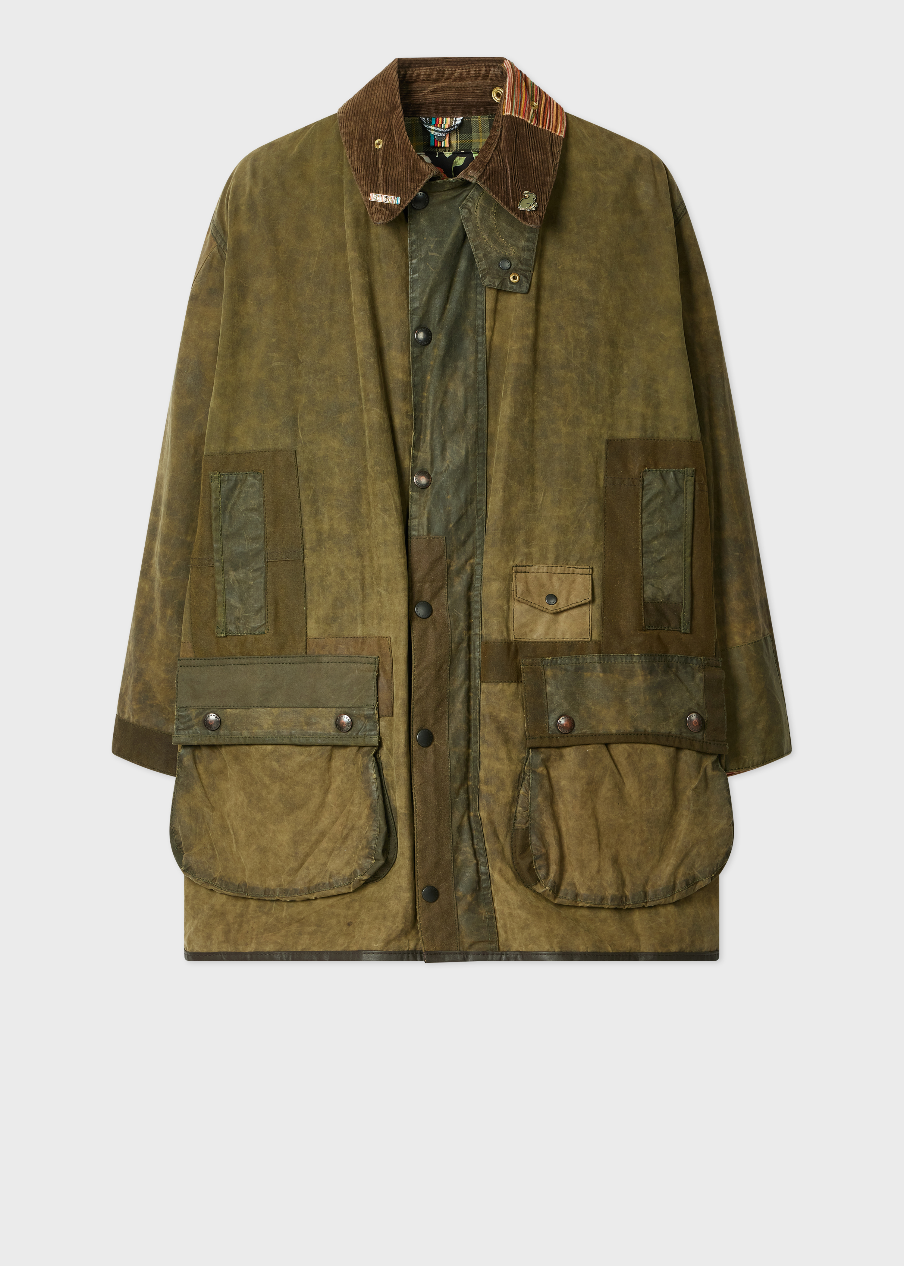 Paul Smith Loves Barbour - Re-Loved Green Border Waxed Jacket thumbnail 10