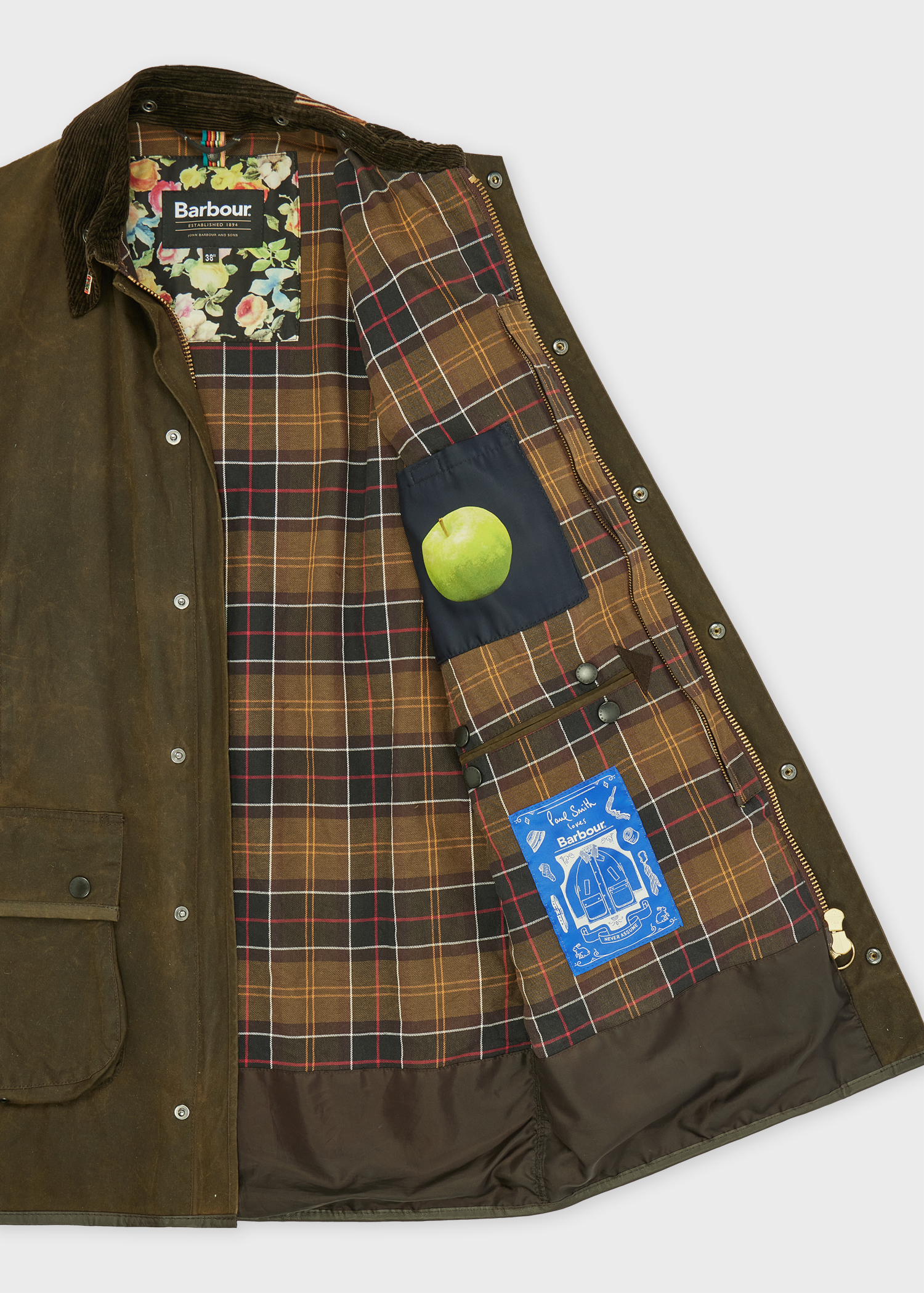 Paul Smith Loves Barbour - Re-Loved Green Northumbria Waxed Jacket thumbnail 14