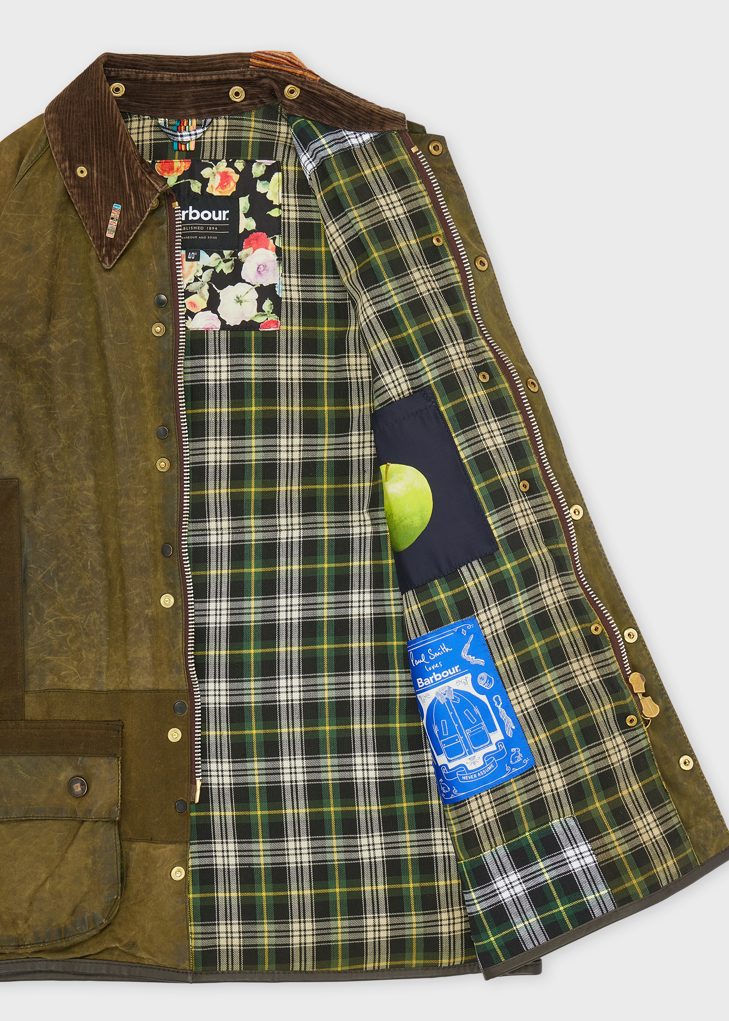 Paul Smith Loves Barbour - Re-Loved Green Beaufort Waxed Jacket thumbnail 14