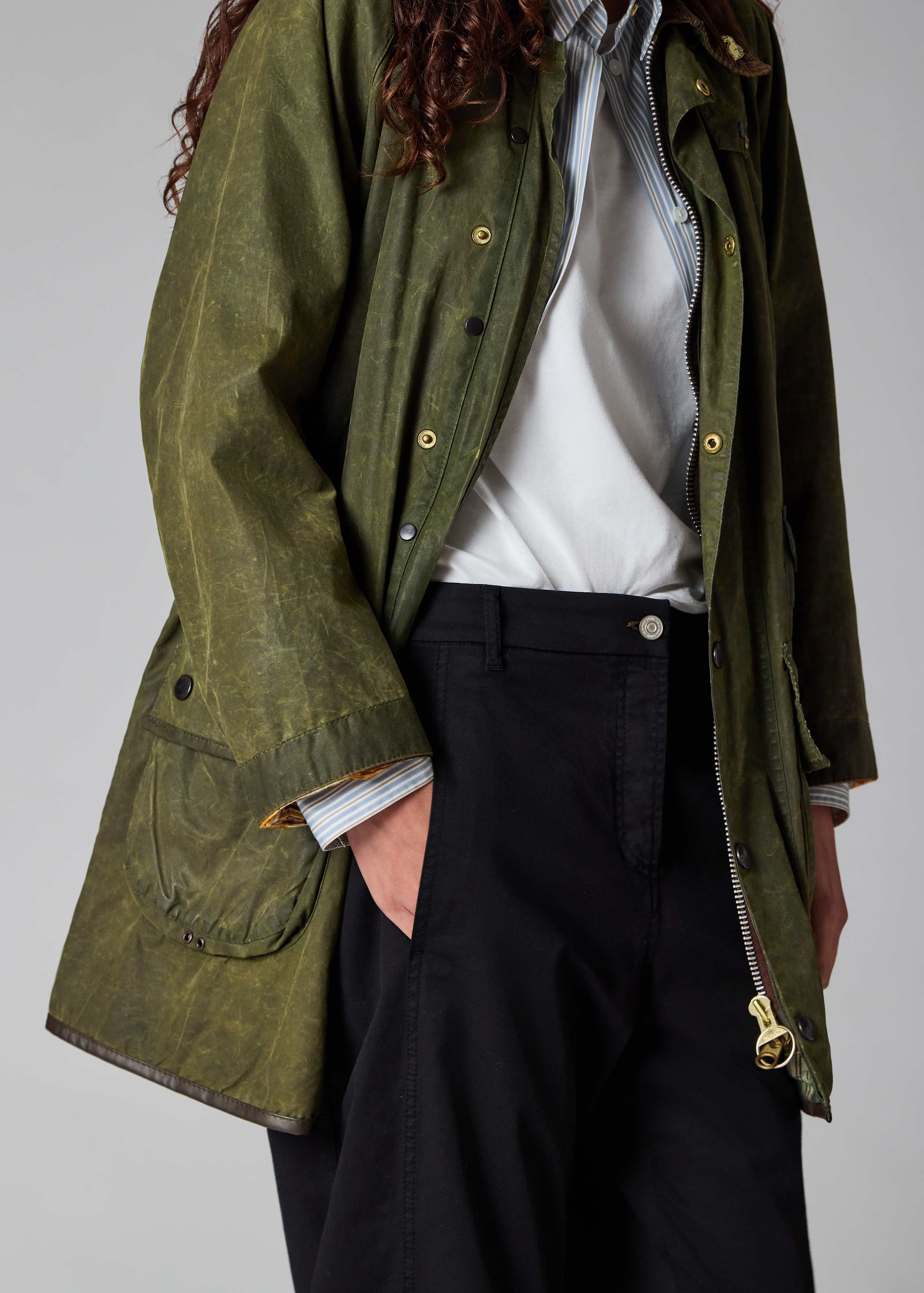 Paul Smith Loves Barbour - Re-Loved Green Gamefair Waxed Jacket thumbnail 5